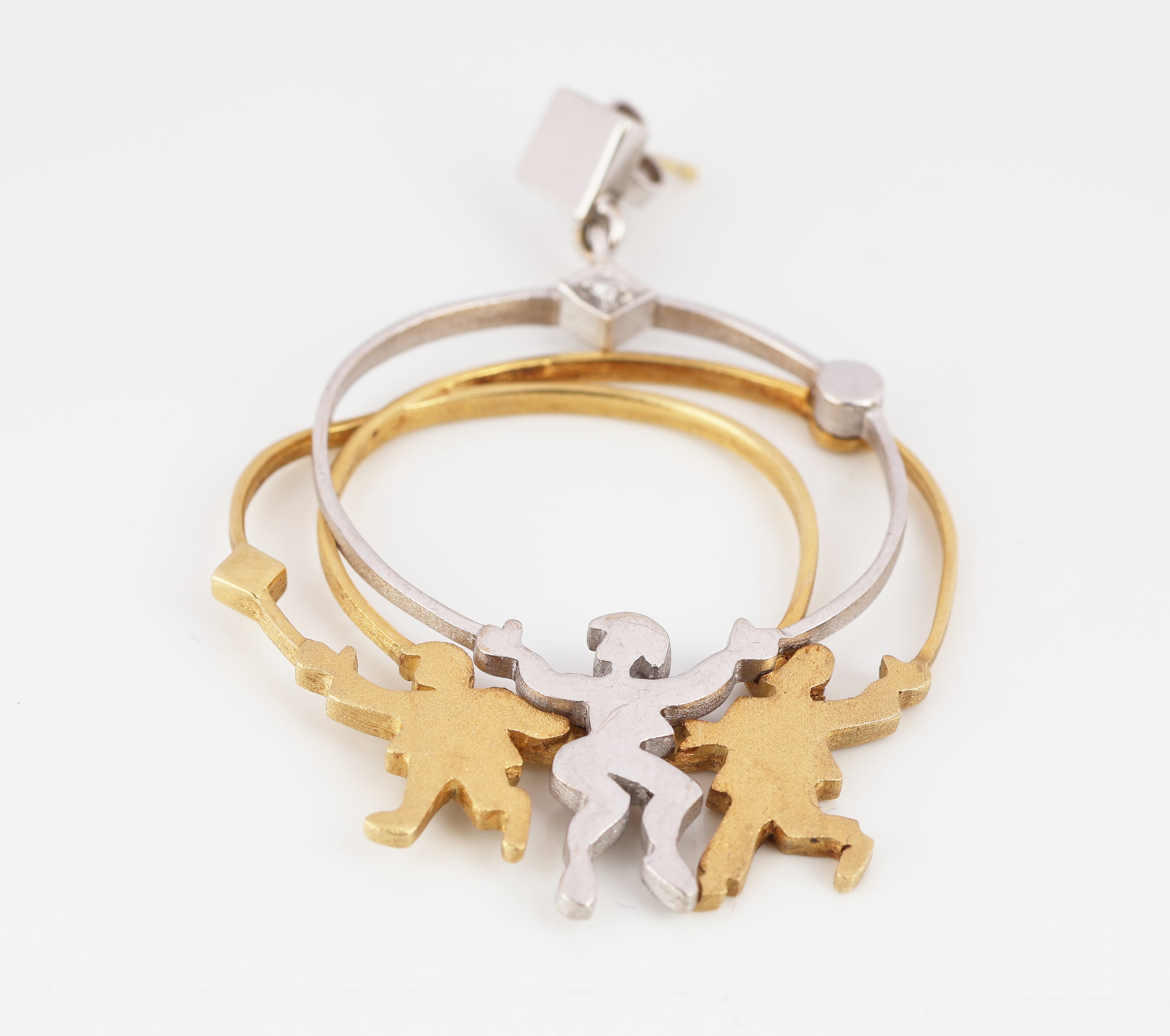 Detail a: Einzelner 18 kt Gold Brillant-Ohrstecker, GG/WG 750/000, qualitätvolle Verarbeitung, figürliche Darstellung, Brillant ca. 0.03 ct Weiß/si, L. ca. ...