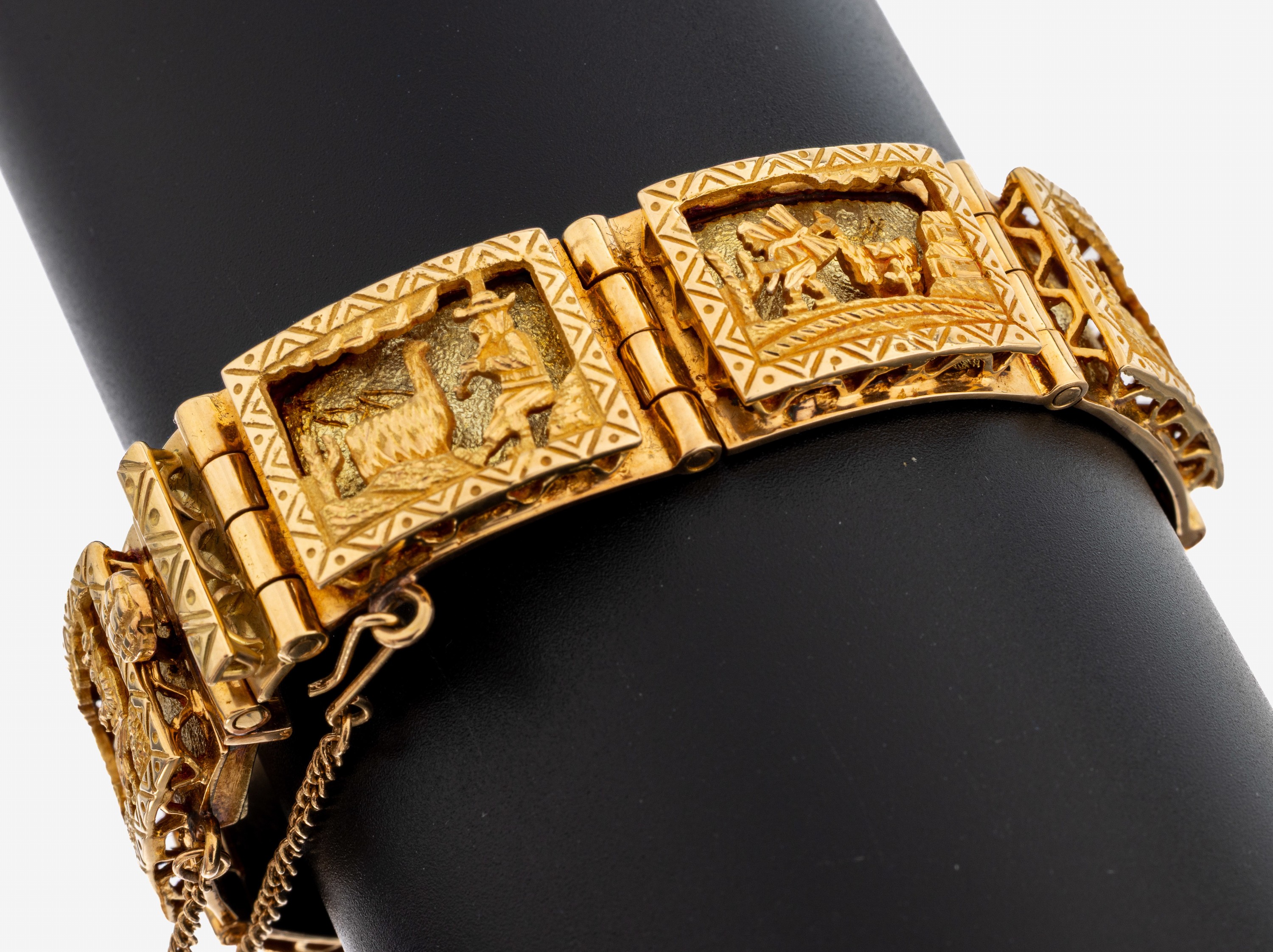 Image 27127651 - 18 kt Gold Armband, GG/RoseG/GrünG 750/000,schwere qualitätvolle Verarbeitung, 7 ...