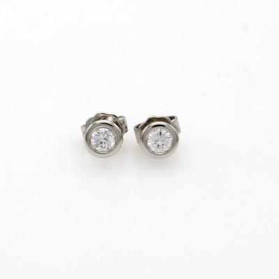 Image Paar Ohrstecker mit Brillanten, WG 585/000, 2 Brill. zus. ca. 0.30 ct Weiß/si ...