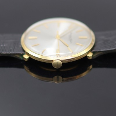 27127698c - IWC Armbanduhr in GG 750/000, Schweiz um 1958, Handaufzug, 3-teil. Geh., Boden u. ...