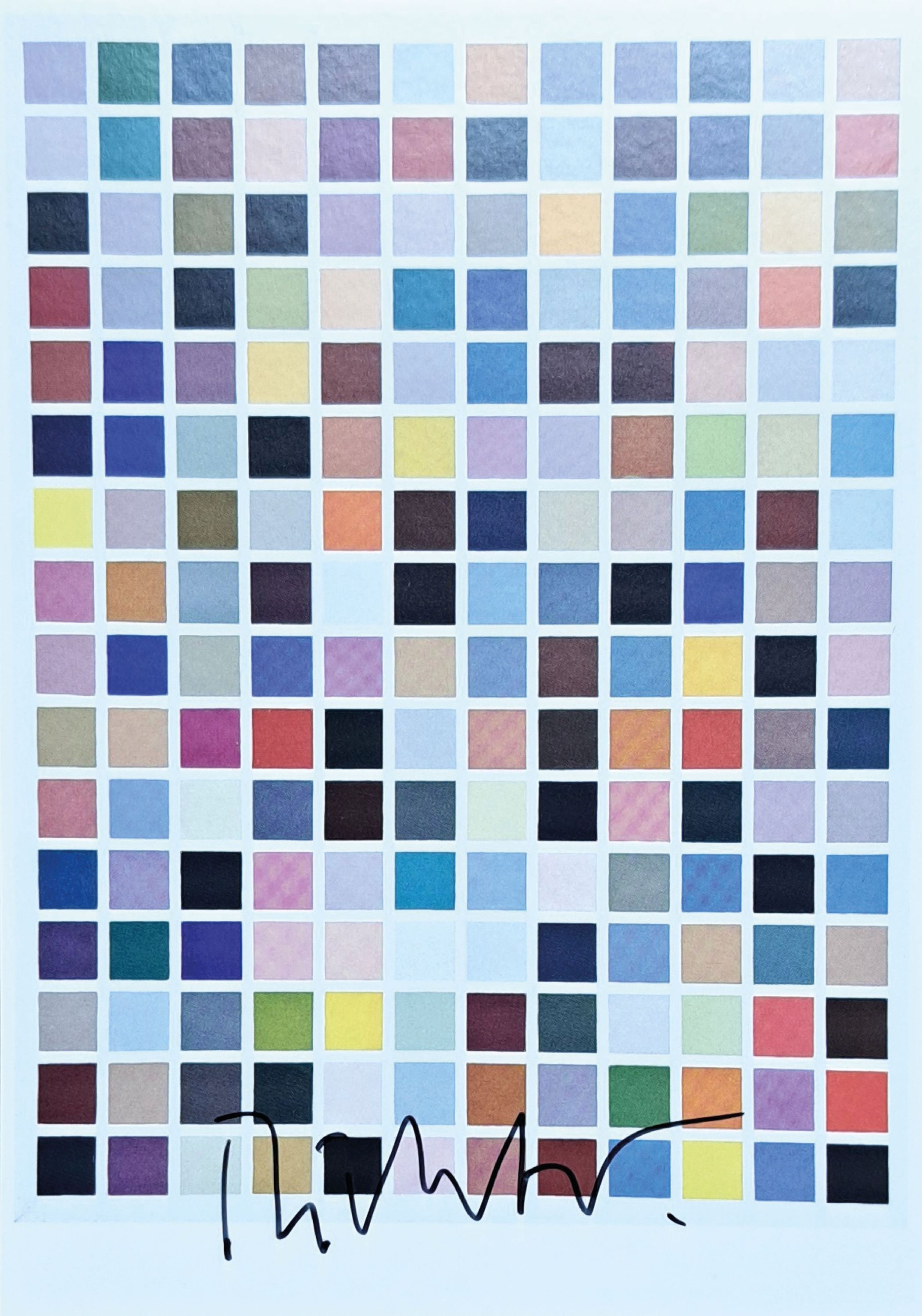 Image 27127756 - Gerhard Richter, geb.1932, ´192 Farben´, Kunstpostkarte, handsign., ca. 15x10,5 cm