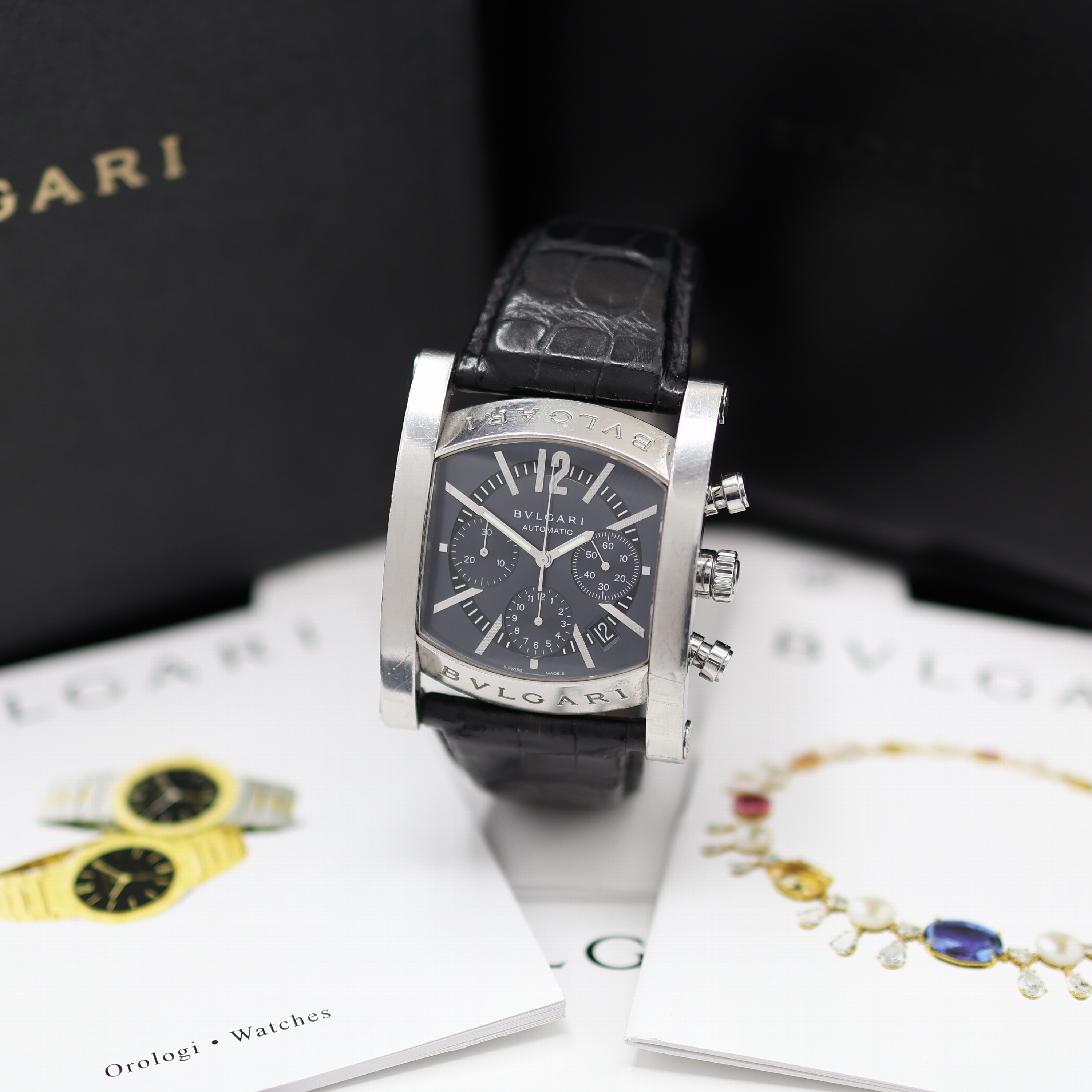 Image 27127769 - BULGARI Armbandchronograph Modellserie Assioma Referenz AA48SCH, Schweiz lt. beil. Pap. ...