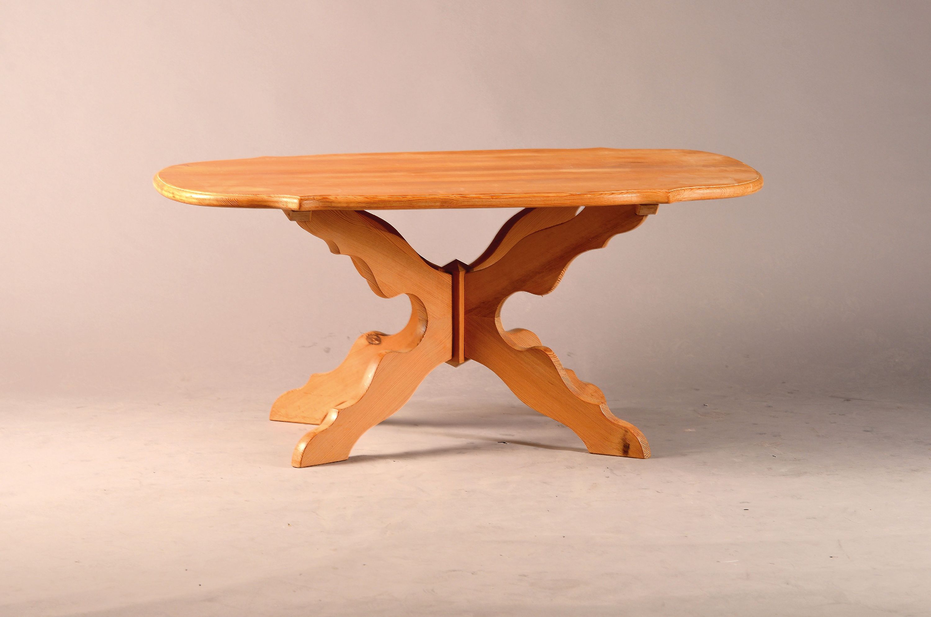 Image 27127793 - Small country house table, 2nd half 20th century, solid pine wood, approx. 54x89 x 58 cm, ...