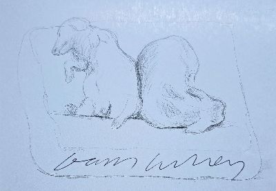 27127707k - David Hockney, 1937-2026, ´Booodge and Stanley´, Kunstpostkarte, handsign., ca. 11x15,5 ...