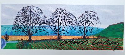 27127708k - David Hockney, 1937-2026, ´Three Trees Near Thixendale, Winter 2007´, Kunstpostkarte der ...
