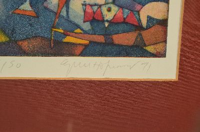27127767a - Gerhard Hofmann, geb. 1960 Worms, Harlekin in stil. Landschaft, signiert, datiert 91, ...