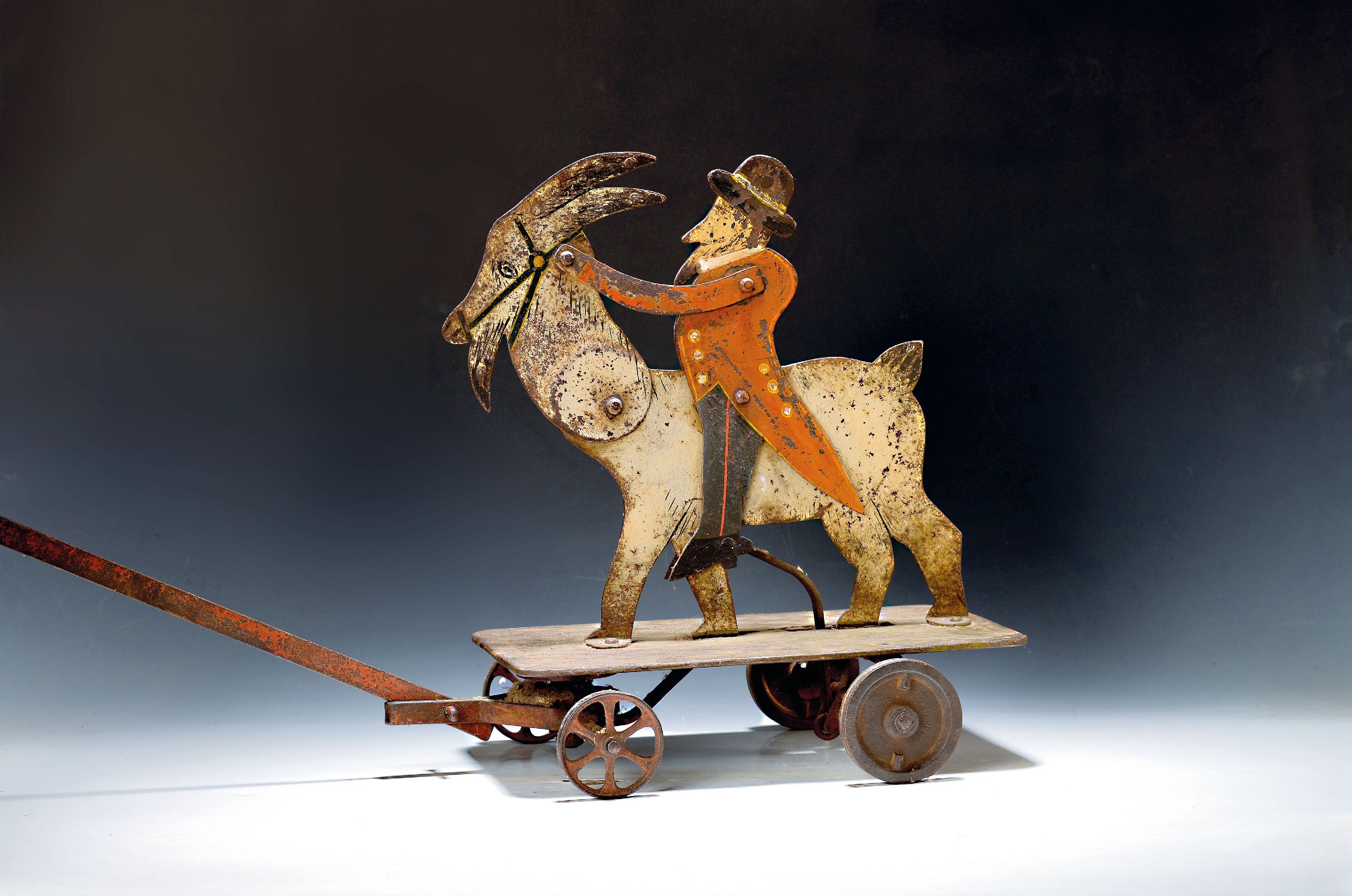 Image 27127883 - Mechanisches Spielzeug bzw. Ziehfigur, mitteleuropäisch, um 1900, Eisen/Eisenblech, ...
