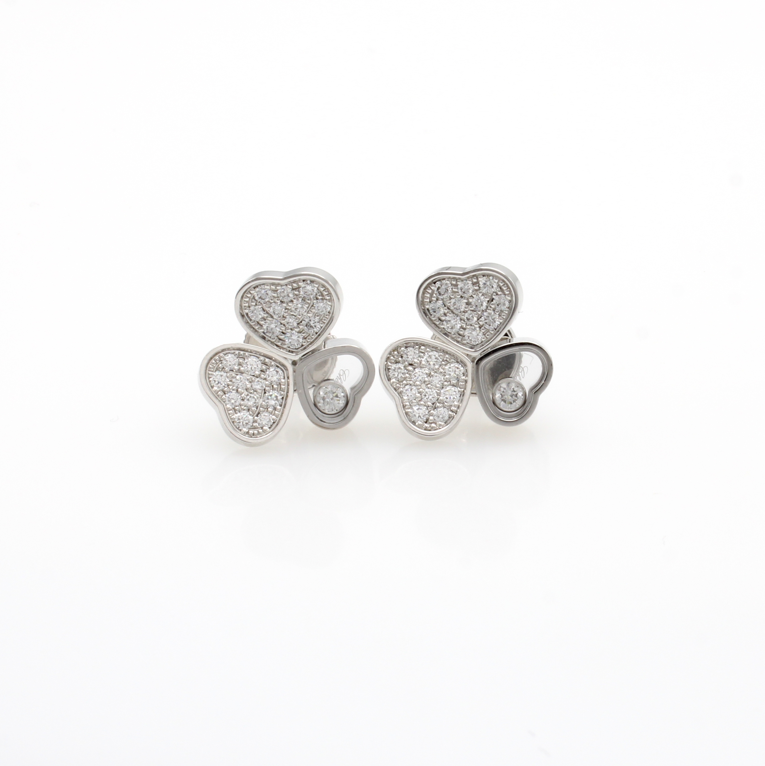 Image 27127888 - Chopard Ohrstecker Happy Hearts, WG 750/000, 2 bewegl. Brill. zus. ca. 0.10 ct und 44 ...