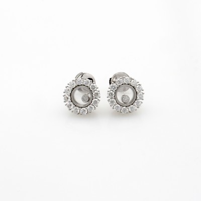 Image Chopard Ohrstecker Happy Diamonds, WG 750/ 000, 2 bewegl. Brill. zus. ca. 0.10 ct und 24 ...