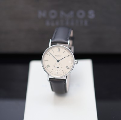 Image Nomos Ludwig wristwatch in stainless steel, manual winding, on both sides glazed case ...