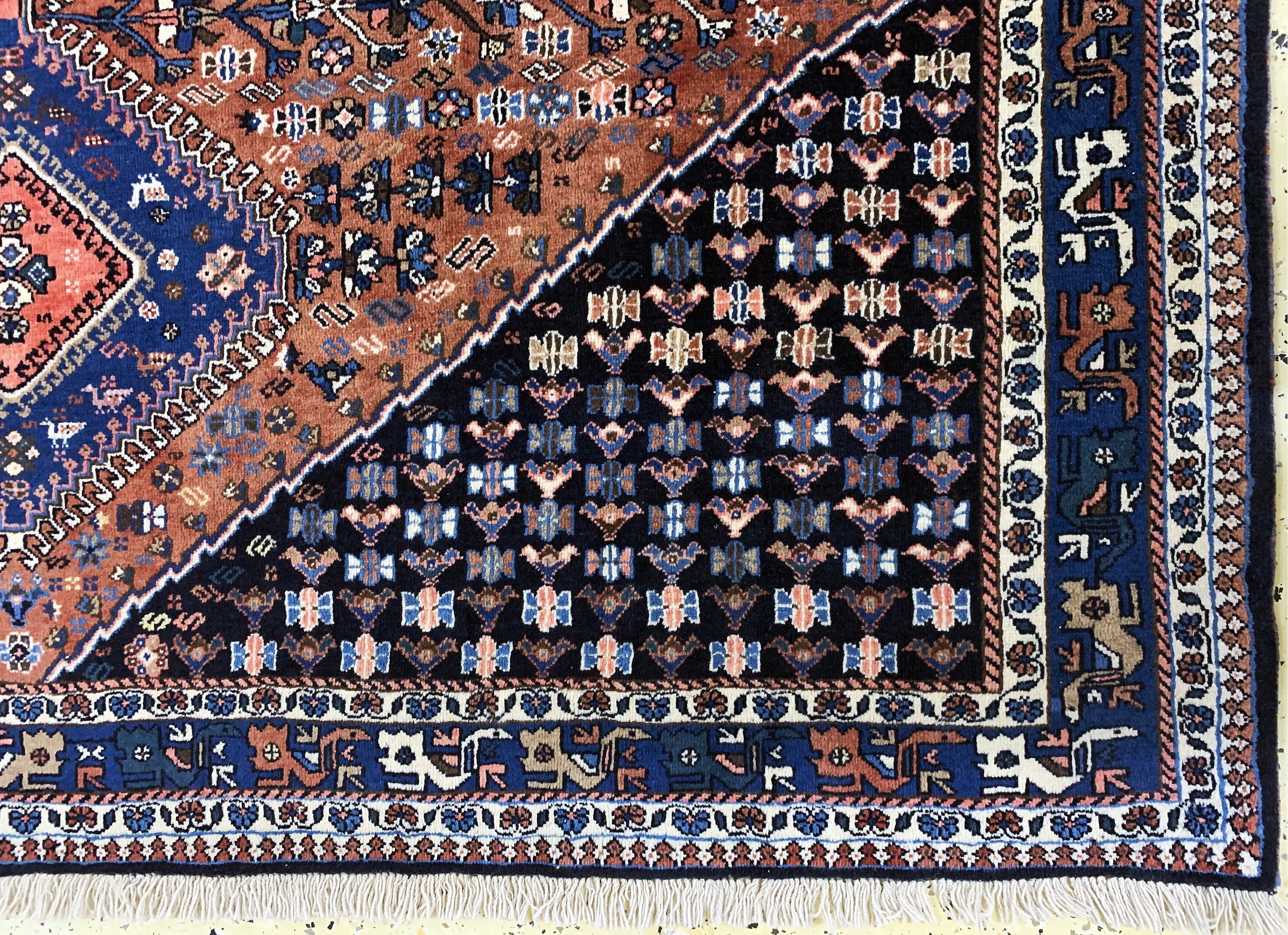 Detail a: Yalameh, Persien, Ende 20.Jhd, Wolle auf Wolle, ca. 300 x 196 cm, EHZ: 1-2