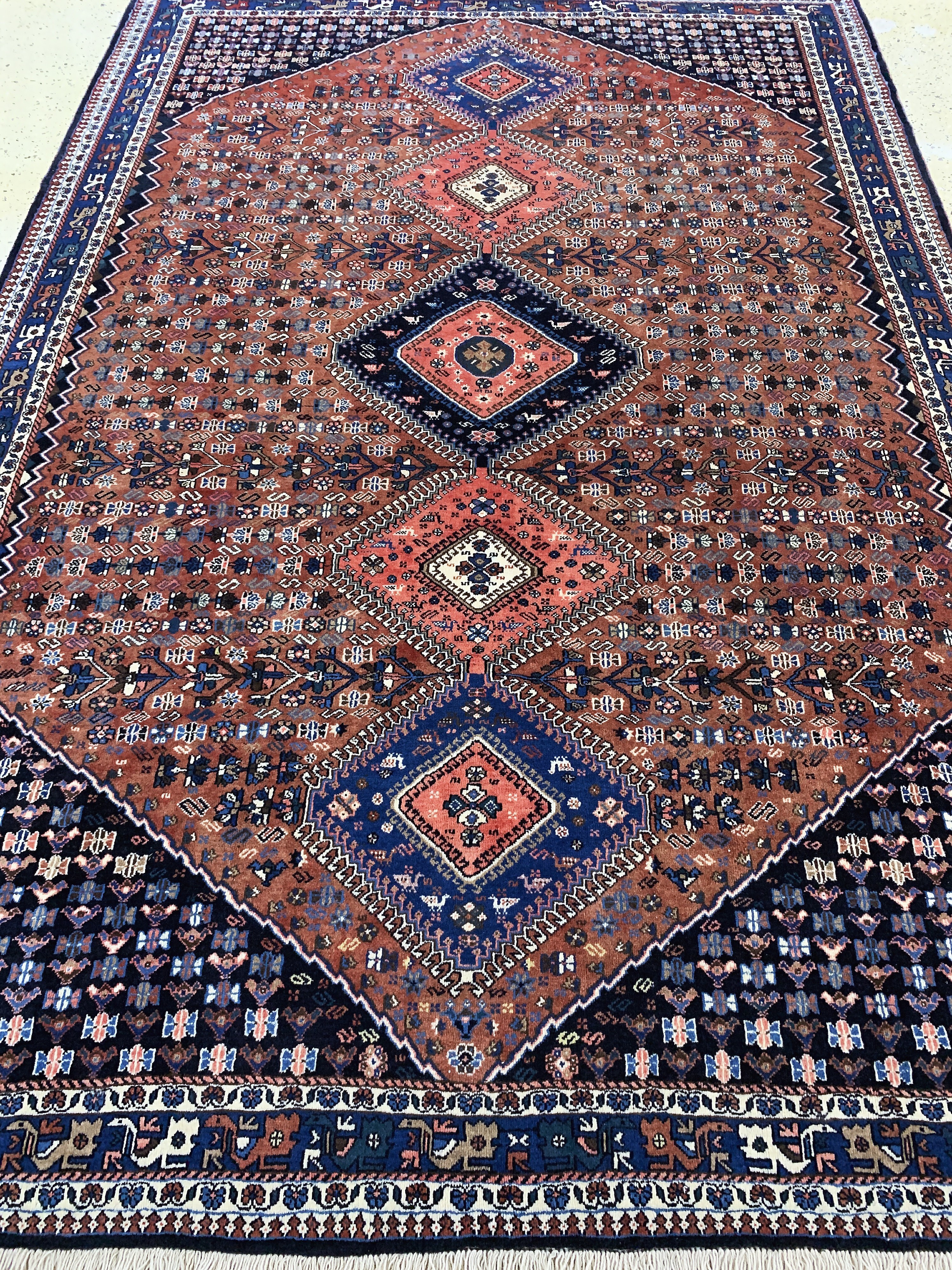Detail g: Yalameh, Persien, Ende 20.Jhd, Wolle auf Wolle, ca. 300 x 196 cm, EHZ: 1-2