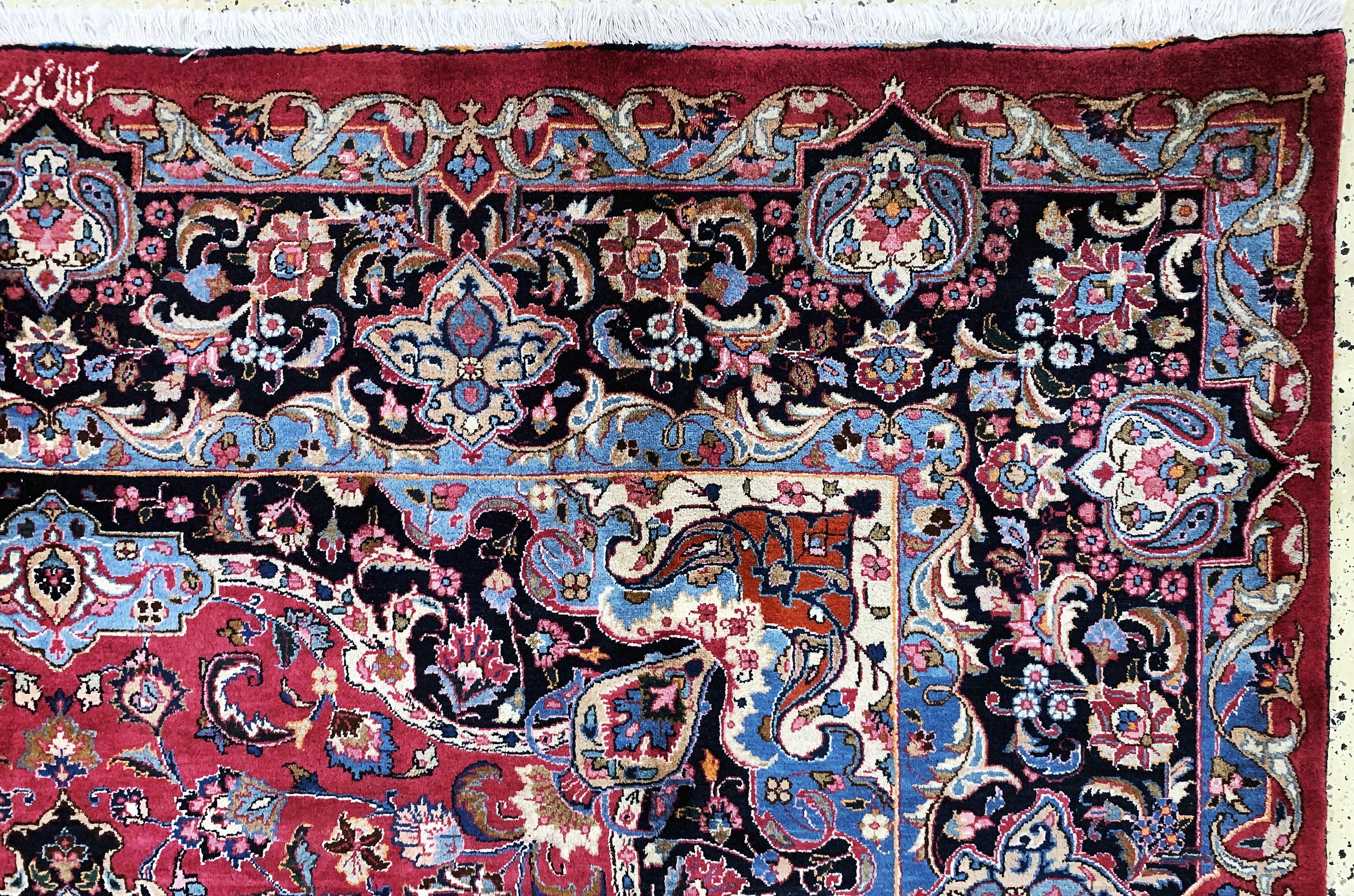 Detail f: Mesched signiert, Persien, Mitte 20.Jhd, Wolle auf Baumwolle, ca. 395 x 295 cm, EHZ: 1-2