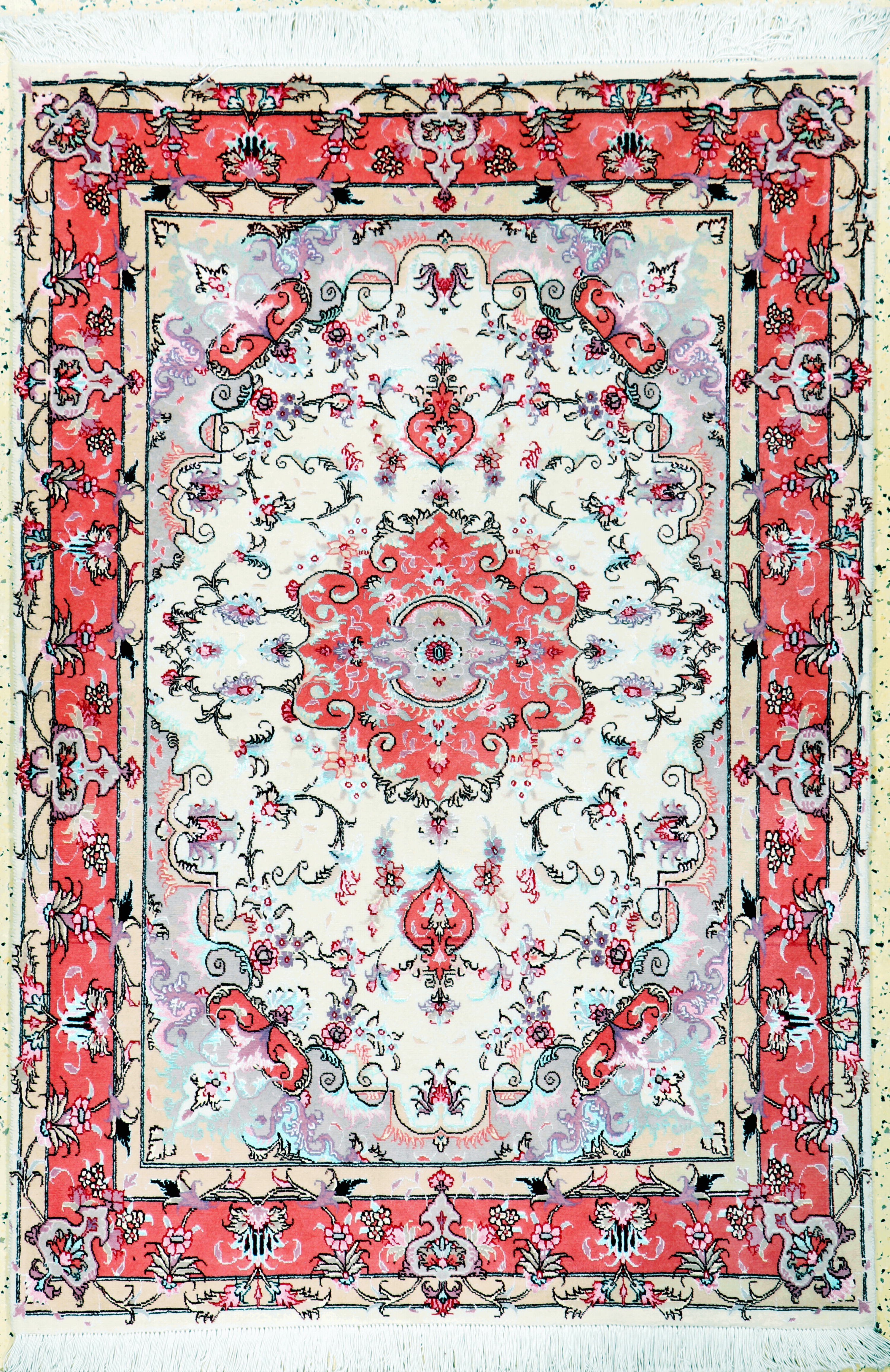 Image 27128349 - Täbriz fein(50 Raj), Persien, Ende 20.Jhd, Korkwolle mit Seide, ca. 149 x 102 cm, ca. ...