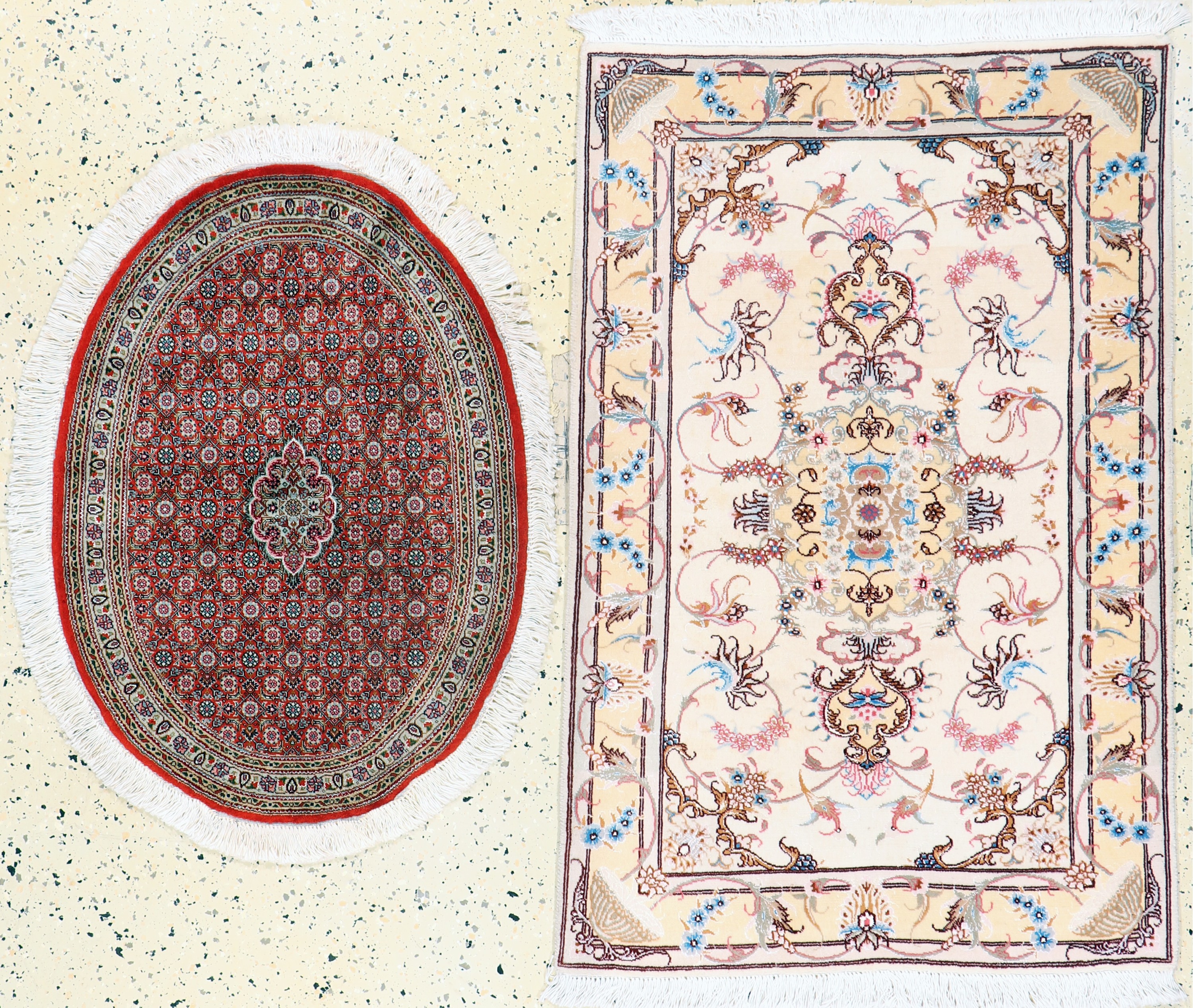 Image 27128396 - 2 lots Tabriz fine(50 Raj), Persia, late 20th century, corkwool with silk, approx. 116 x ...