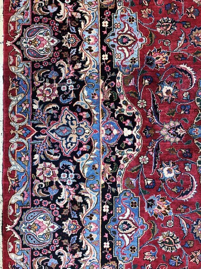27128308c - Mesched signiert, Persien, Mitte 20.Jhd, Wolle auf Baumwolle, ca. 395 x 295 cm, EHZ: ...