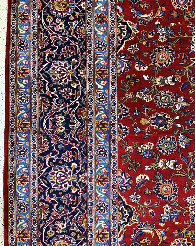 27128344c - Keschan Persien, signiert´Ghoutb´, Mitte 20.Jhd, Wolle auf Baumwolle, ca. 400 x 303 ...