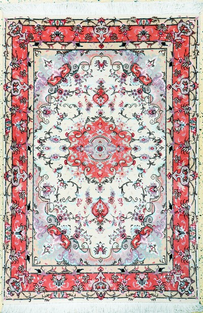 Image Tabriz fine(50 Raj), Persia, late 20th century, corkwool with silk, approx. 149 x 102cm, ...