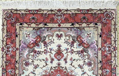 27128349a - Täbriz fein(50 Raj), Persien, Ende 20.Jhd, Korkwolle mit Seide, ca. 149 x 102 cm, ca. ...