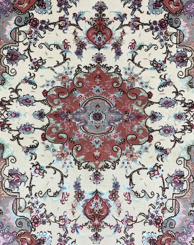 27128349c - Täbriz fein(50 Raj), Persien, Ende 20.Jhd, Korkwolle mit Seide, ca. 149 x 102 cm, ca. ...