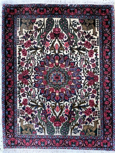 27128378c - 3 Lots Bidjar fein, Persien, Ende 20.Jhd, Korkwolle auf Baumwolle, ca. 96 x 77 cm, EHZ: ...