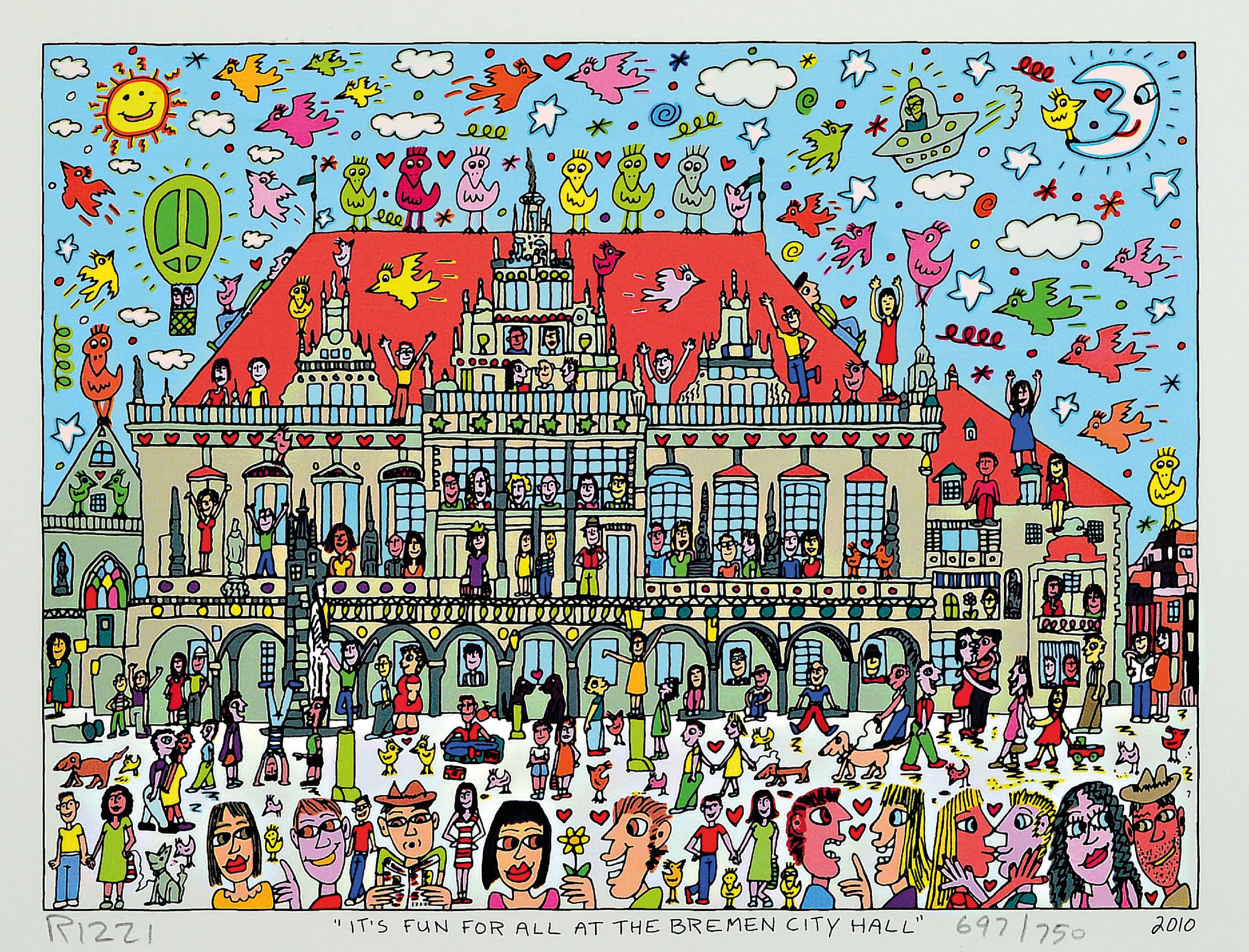 Image 27128572 - James Rizzi, 1950-2011 New York, ´It´s Fun For All At The Bremen City Hall´, ...