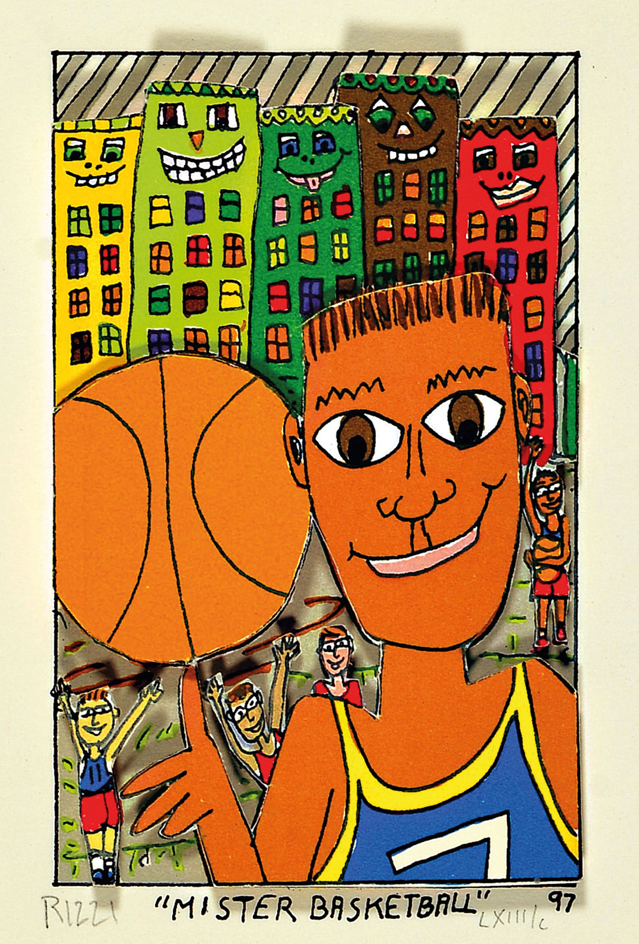 Image 27128578 - James Rizzi, 1950-2011 New York, 3D-Konstruktion, ´Mister Basketball´, (19)97, ...