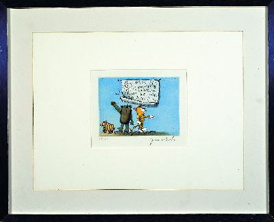 27128555k - Janosh d.i. Horst Eckert, geb. 1931 Hindenburg, Farbradierung, ´Wir schwören ewige ...