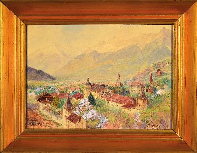 27128569k - Rudolf Kargl, 1878 Wien-1942 Mödling, Aquarell, weiß gehöht, ´Meran´ so bezeichnet, ...