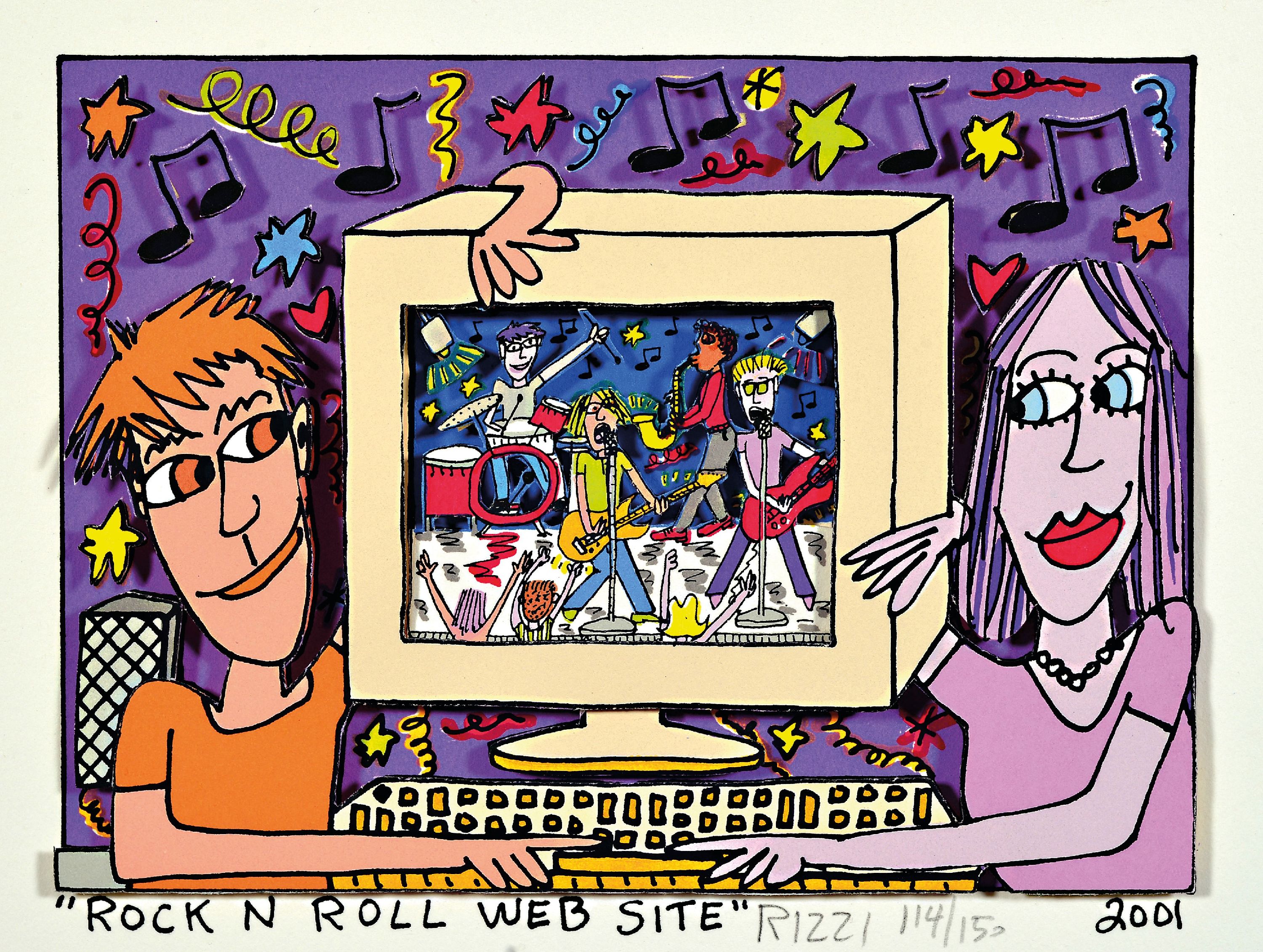 Image 27128613 - James Rizzi, 1950-2011 New York, 3D-Konstruktion, ´Rock N Roll Web Site´, 2001, ...