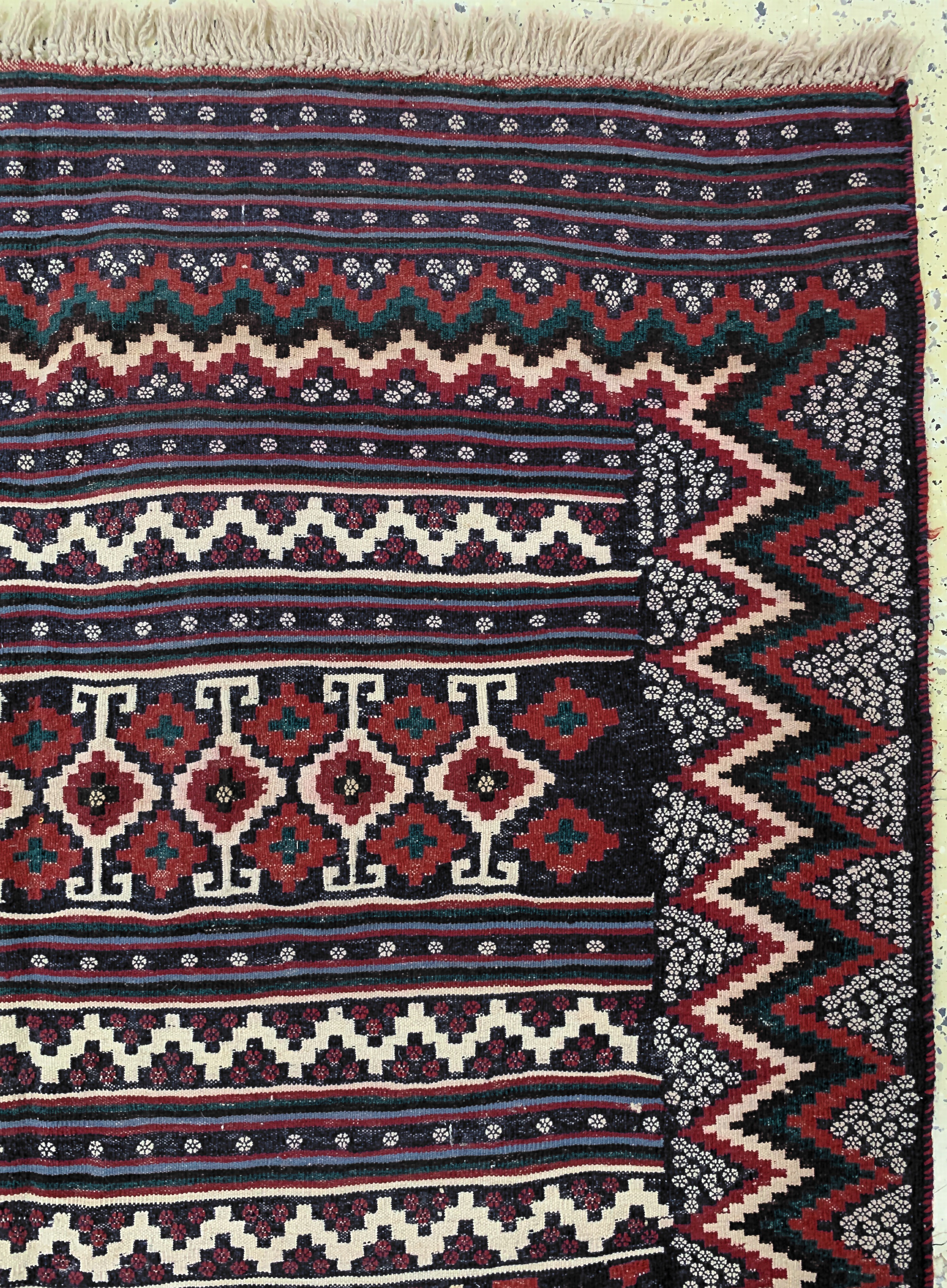 Detail d: Sirdjan Kelim, Persien, Mitte 20.Jhd, Wolleauf Wolle, ca. 242 x 163 cm, EHZ: 2