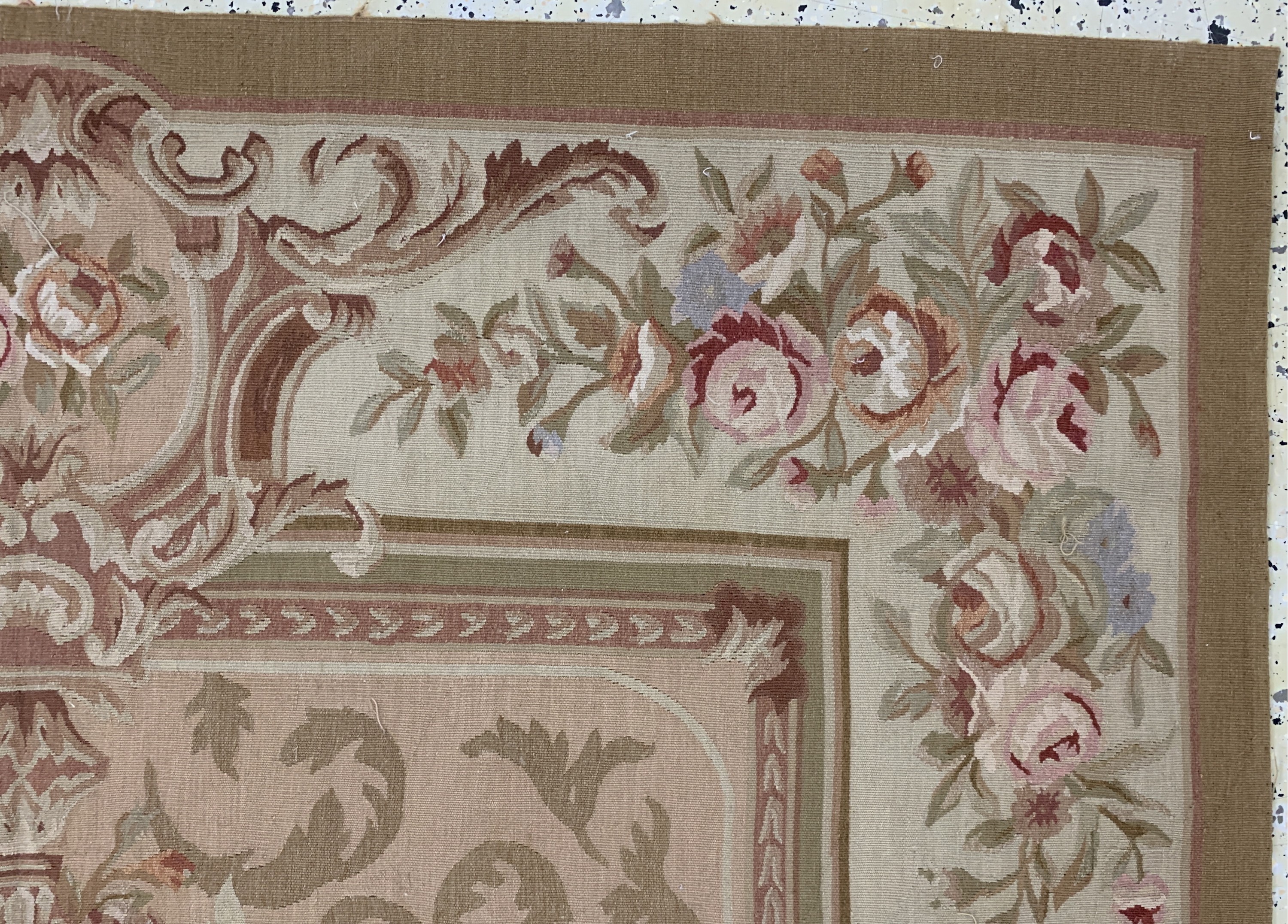 Detail f: Aubusson flachgewebt, China, Ende 20.Jhd, Wolle auf Baumwolle, ca. 280 x 180 cm, EHZ:(nahezu neuwertig)