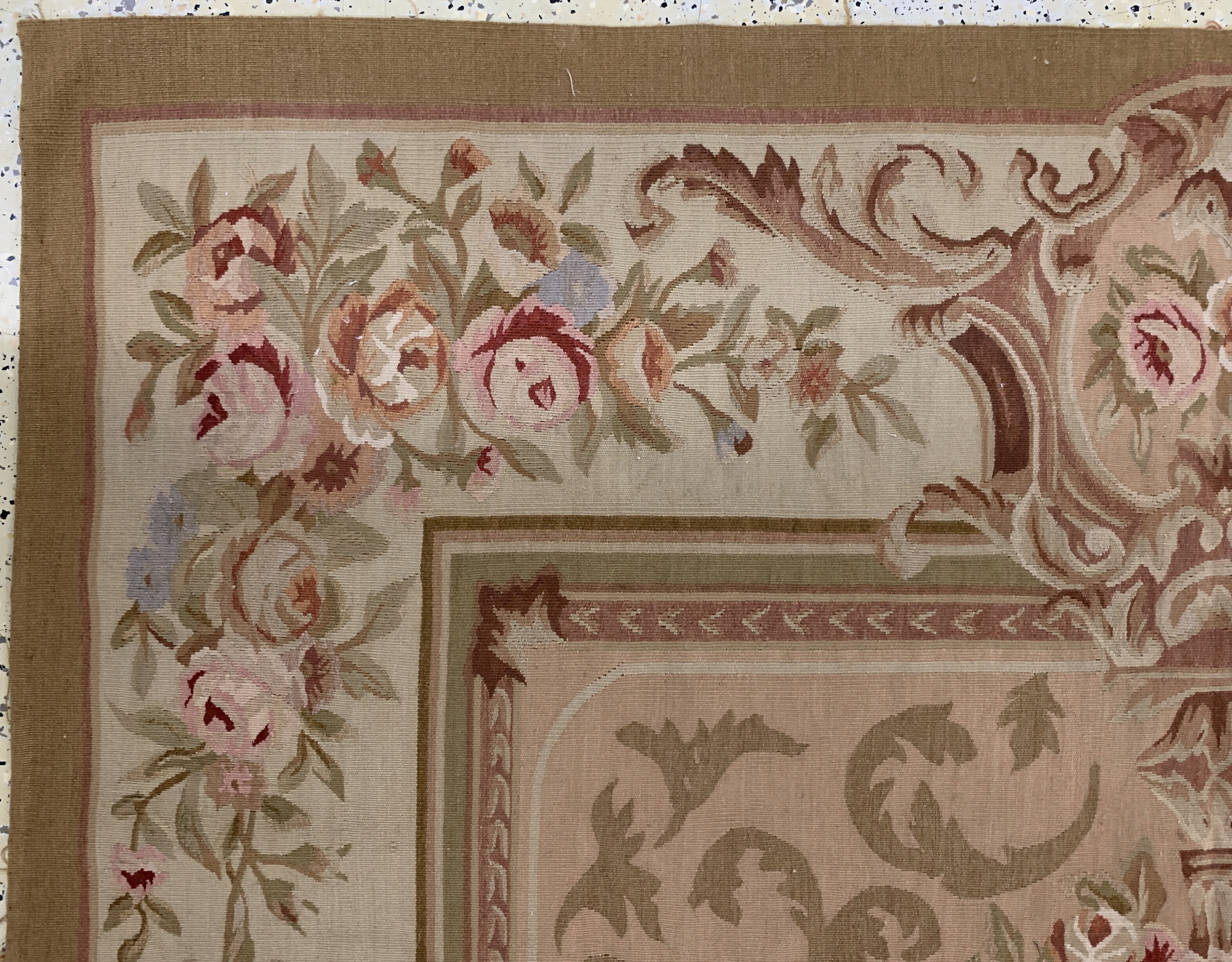 Detail g: Aubusson flachgewebt, China, Ende 20.Jhd, Wolle auf Baumwolle, ca. 280 x 180 cm, EHZ:(nahezu neuwertig)