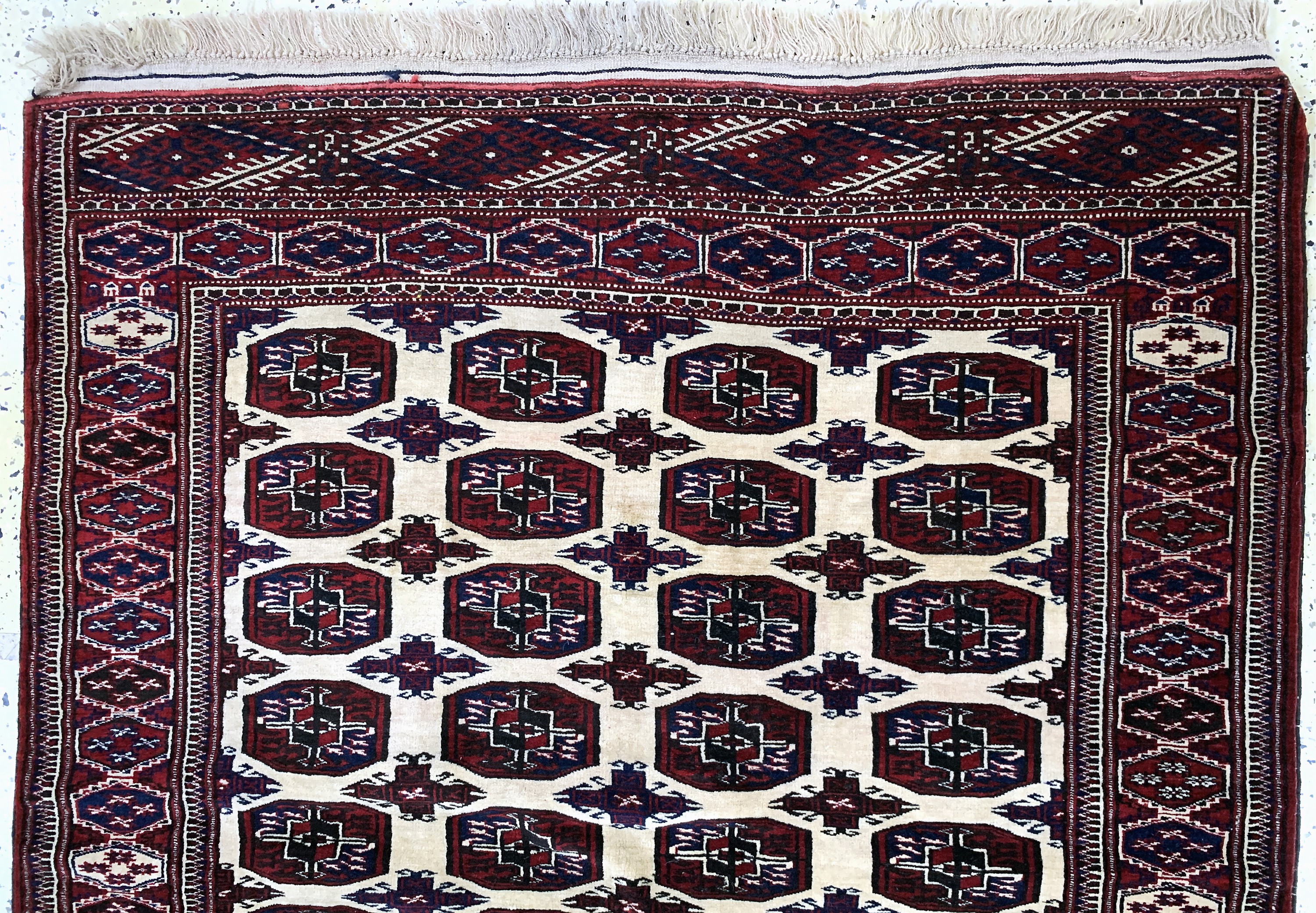 Detail a: 2 Lots Turkmenen, Turkmenistan, Mitte 20.Jhd, Wolle auf Wolle, ca. 195 x 141 cm & ca. 172 x 125 cm, EHZ: 2