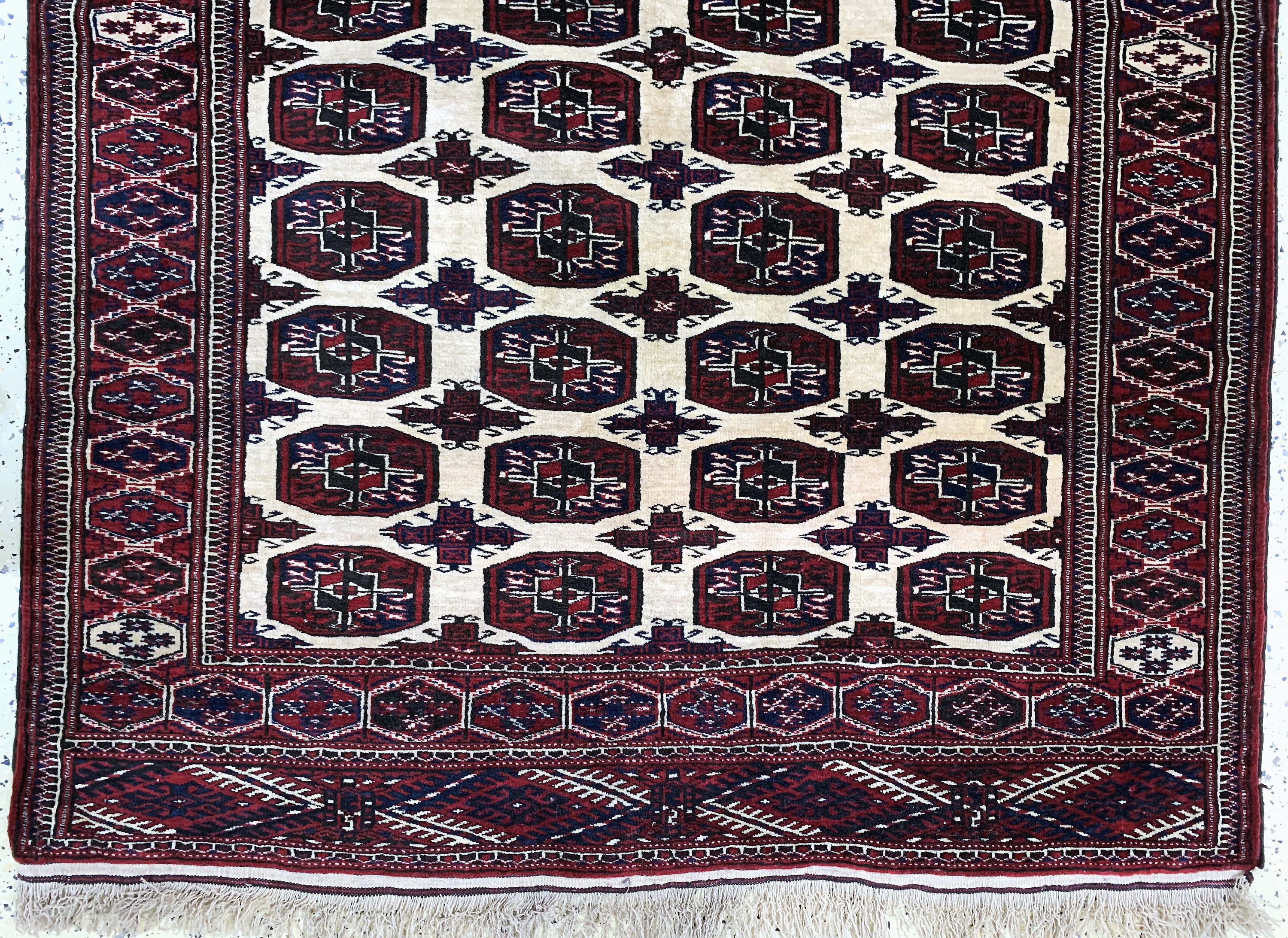 Detail b: 2 Lots Turkmenen, Turkmenistan, Mitte 20.Jhd, Wolle auf Wolle, ca. 195 x 141 cm & ca. 172 x 125 cm, EHZ: 2