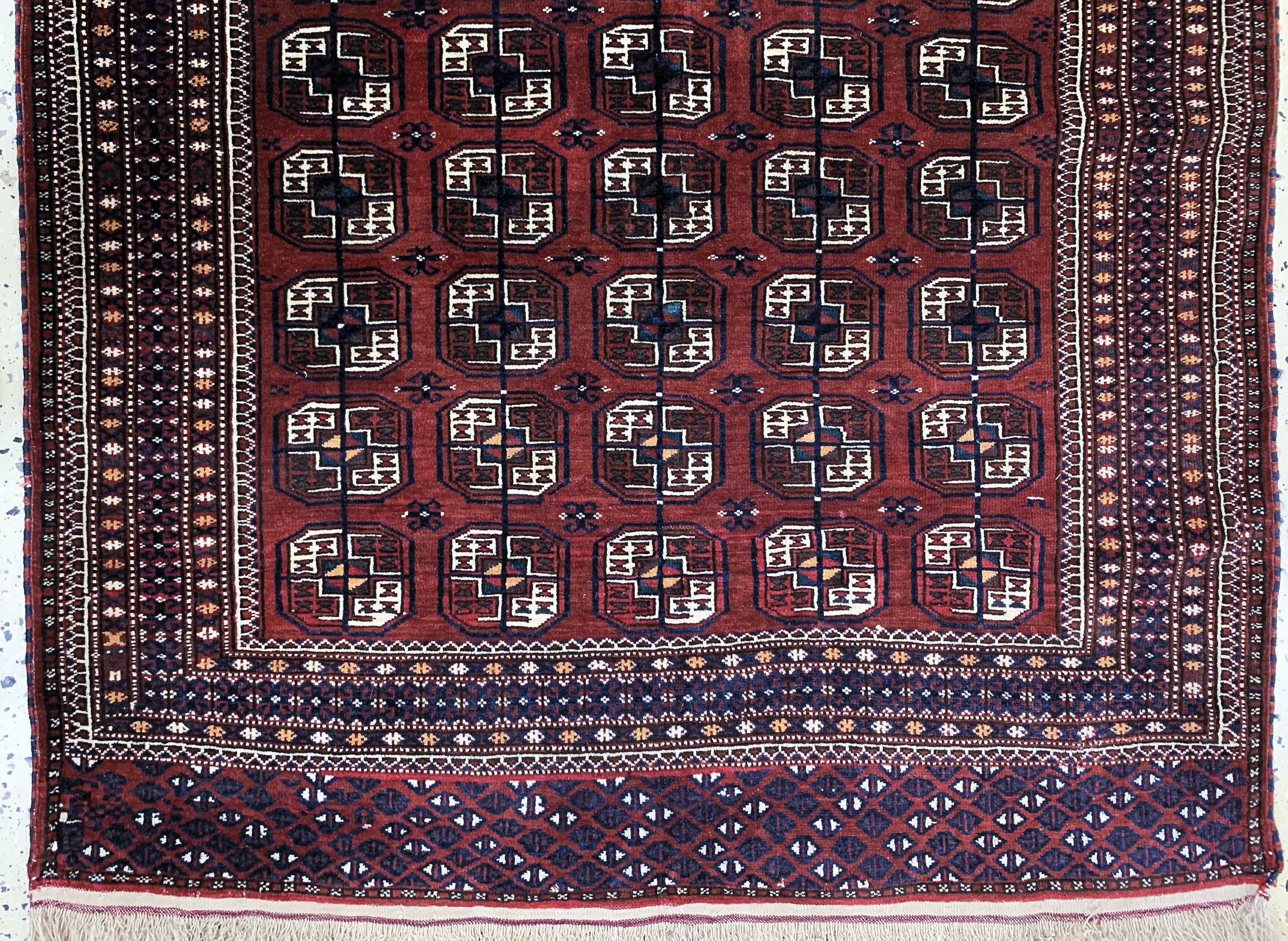 Detail f: 2 Lots Turkmenen, Turkmenistan, Mitte 20.Jhd, Wolle auf Wolle, ca. 195 x 141 cm & ca. 172 x 125 cm, EHZ: 2