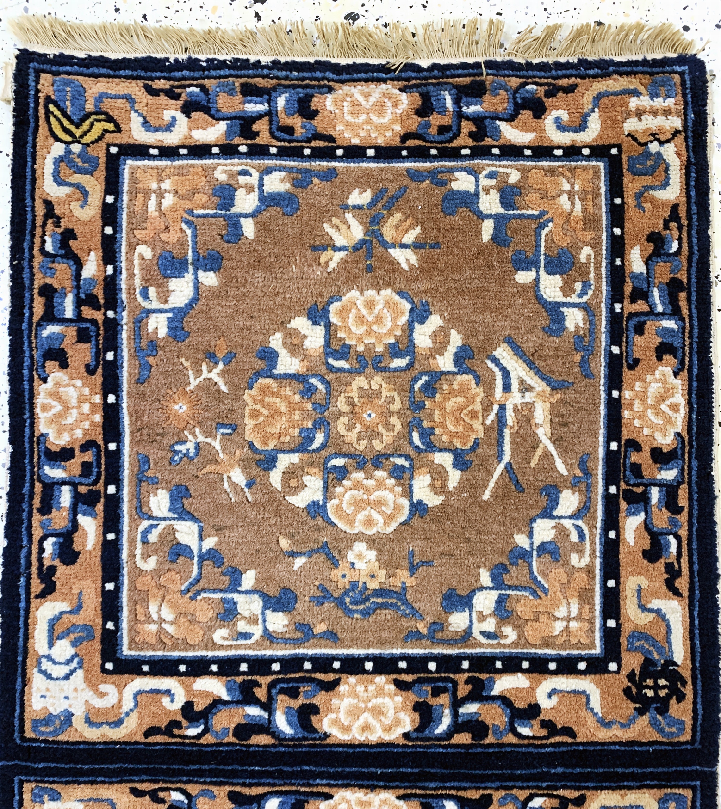 Detail a: Ning-Hsia"Sitzbankteppich", China, um 1900, Wolle auf Baumwolle, ca. 140 x 72 cm, EHZ: 2