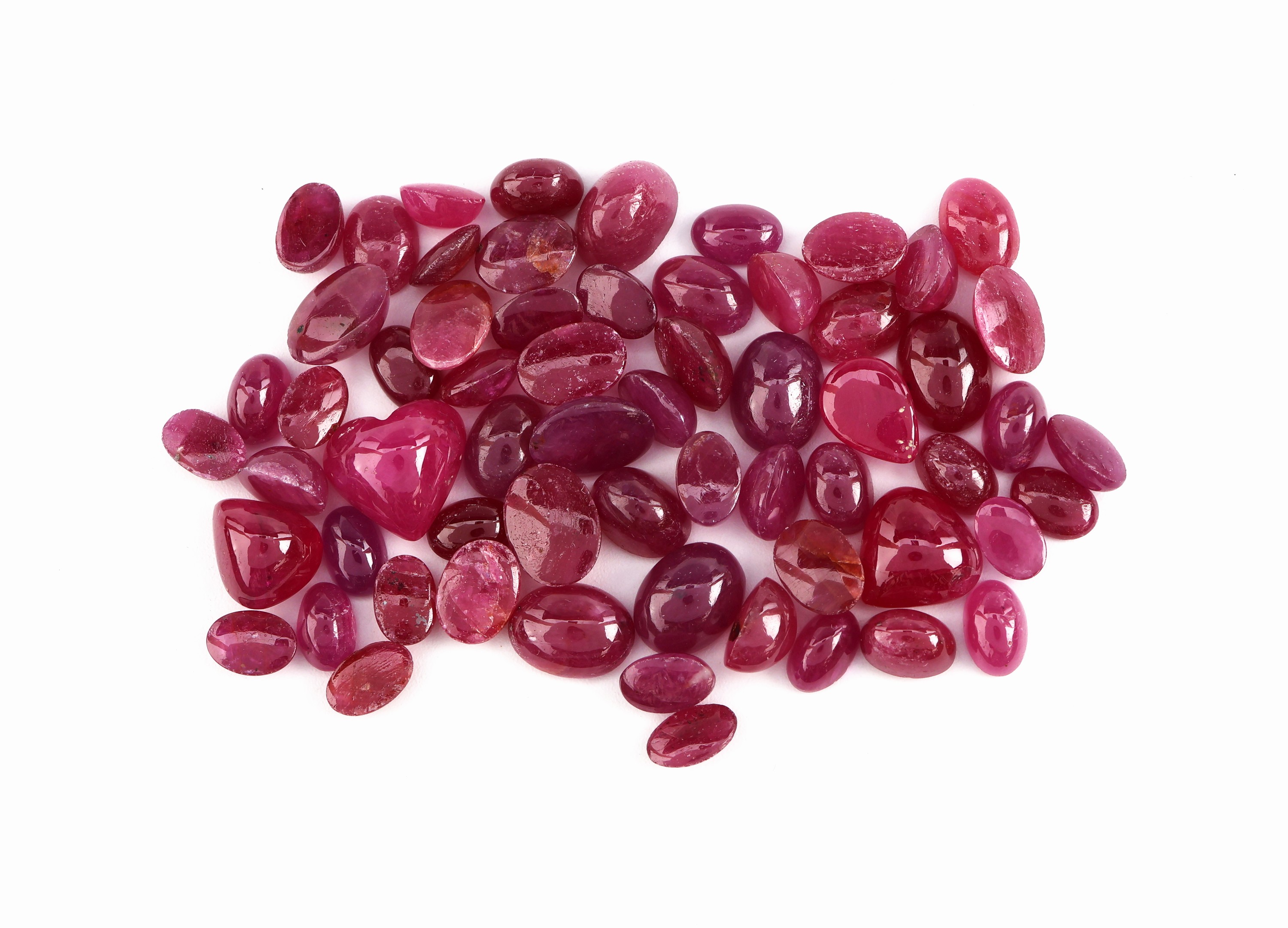 Image 27128654 - Lot lose Rubin-Cabochons zus. ca. 63.92 ct, versch. Größen und Formen