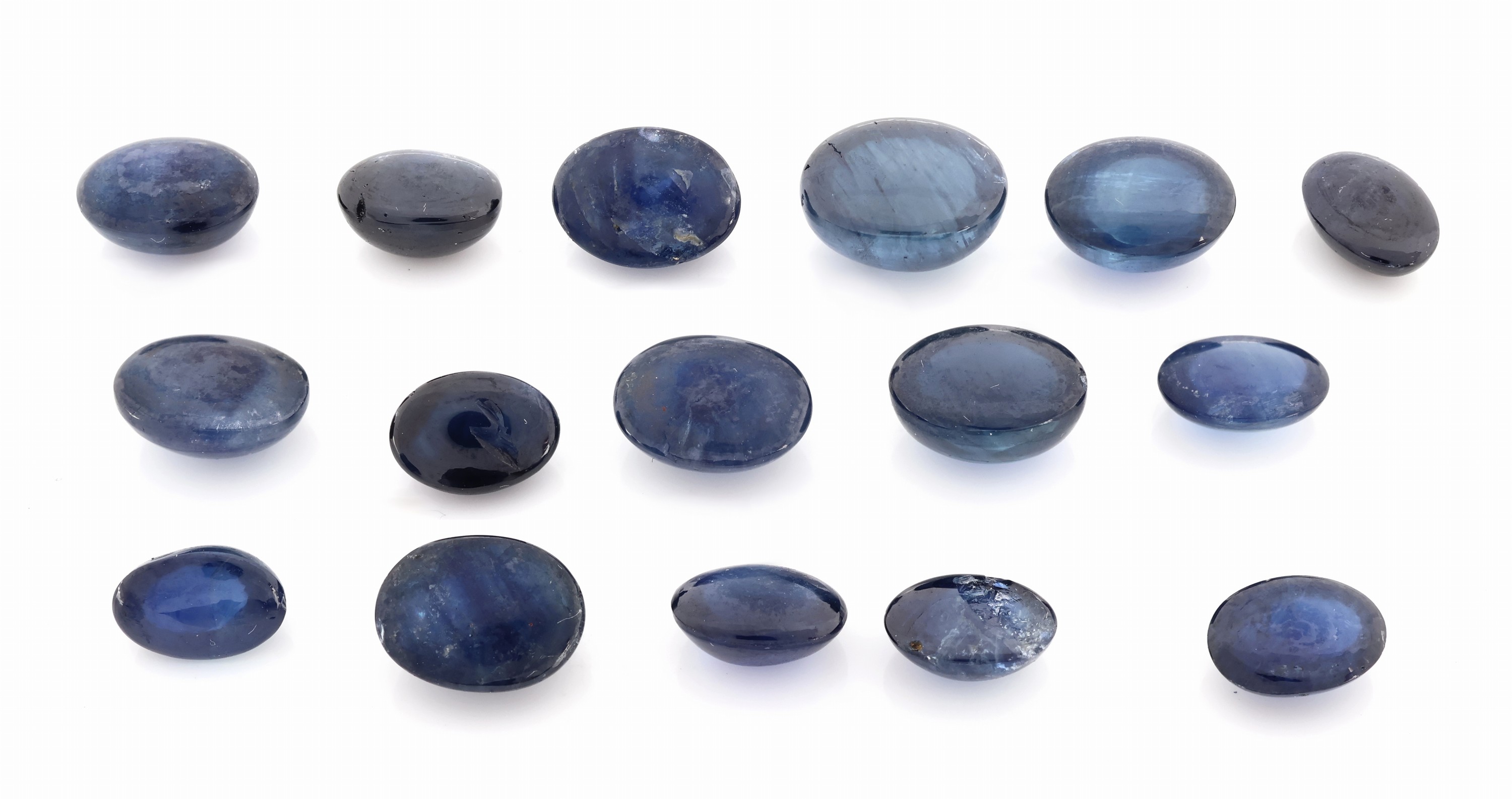 Image 27128684 - Lot lose Saphir-Cabochons zus. ca. 27.56 ct, oval, in versch. Farbnuancen