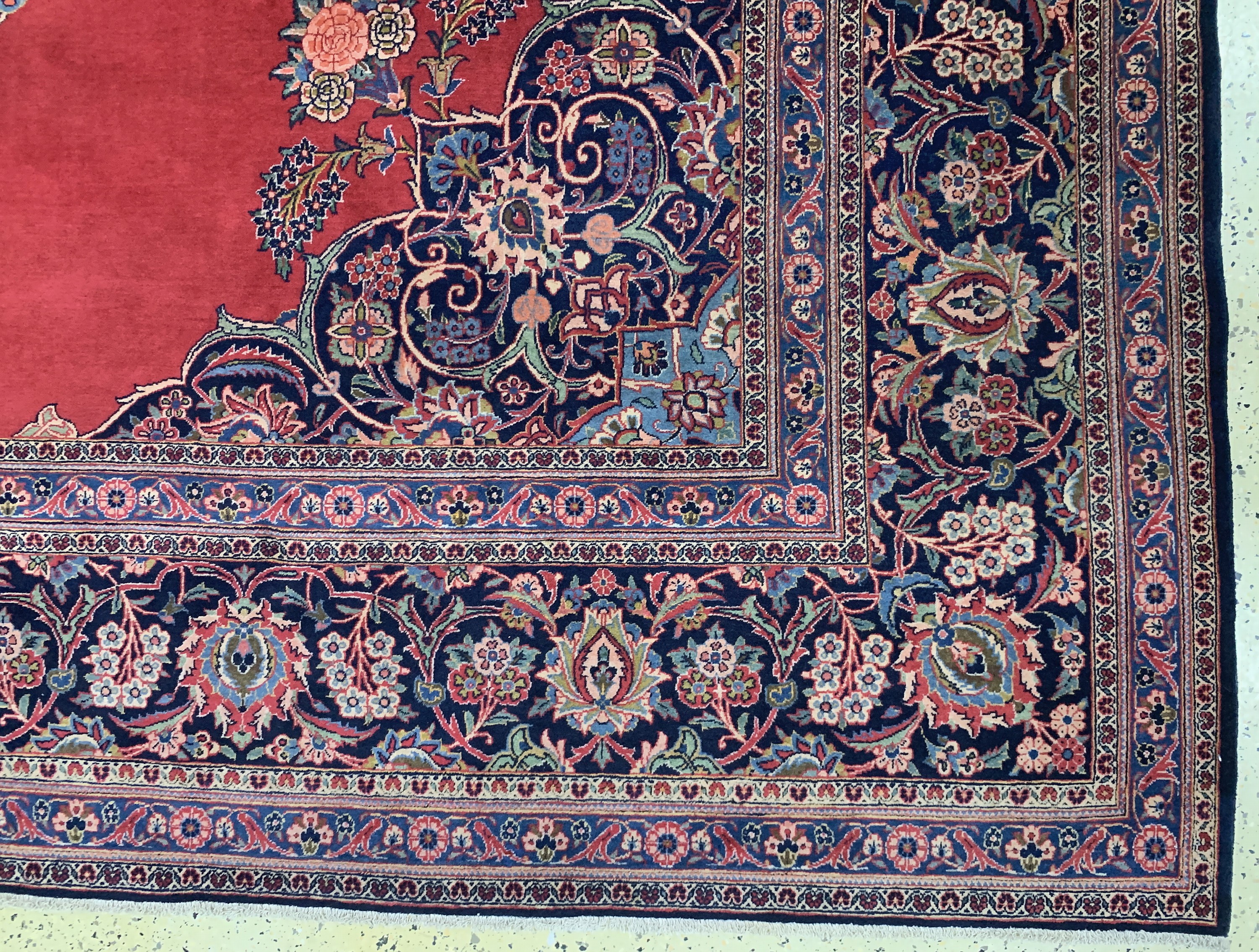Detail a: Keschan Kork, Persien, Anfang 20.Jhd, Wolleauf Baumwolle, ca. 406 x 316 cm, EHZ: 2