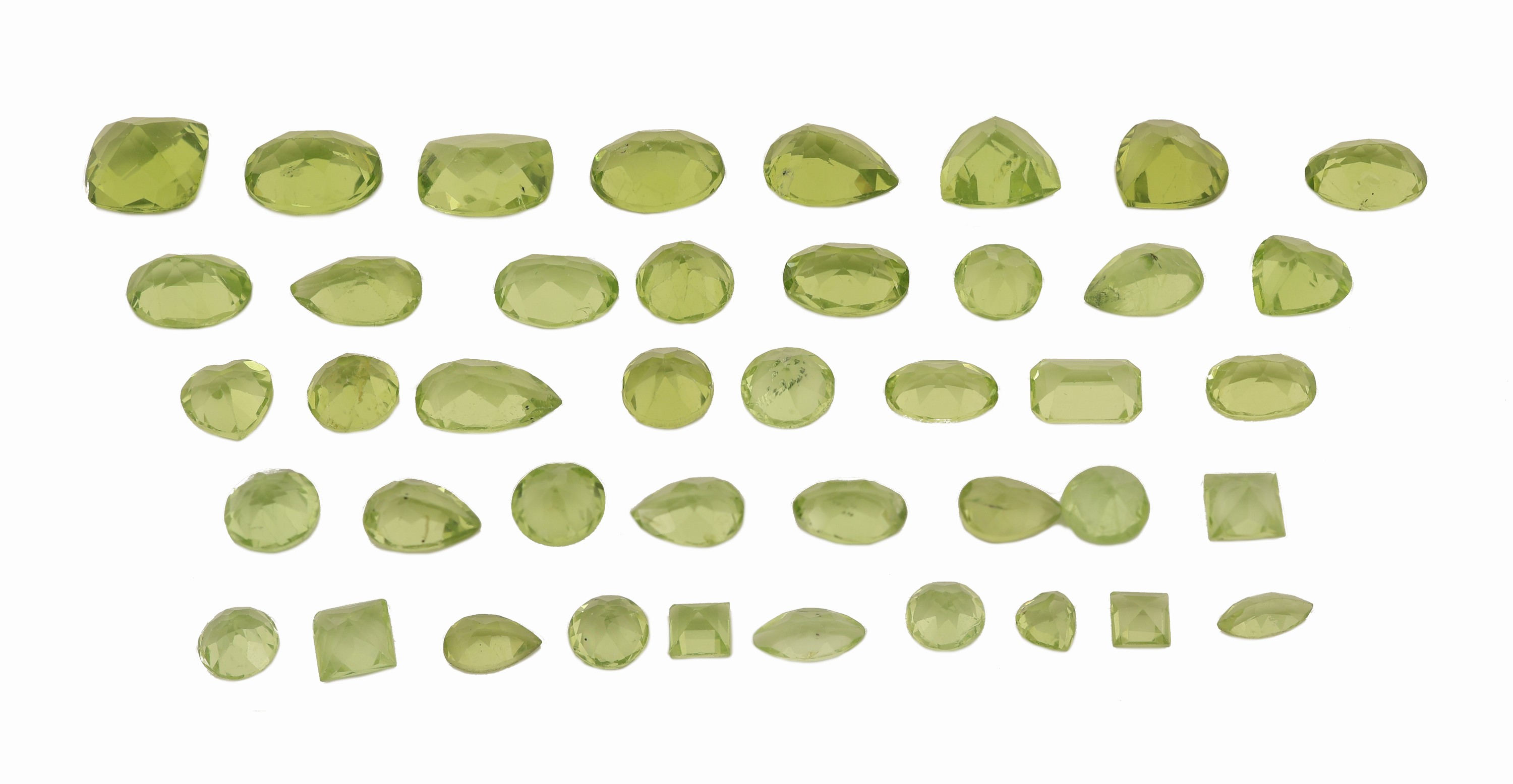 Detail a: Lot lose facett. Peridots zus. ca. 26.27 ct, in versch. Schliffformen, Größen und Farbnuancen