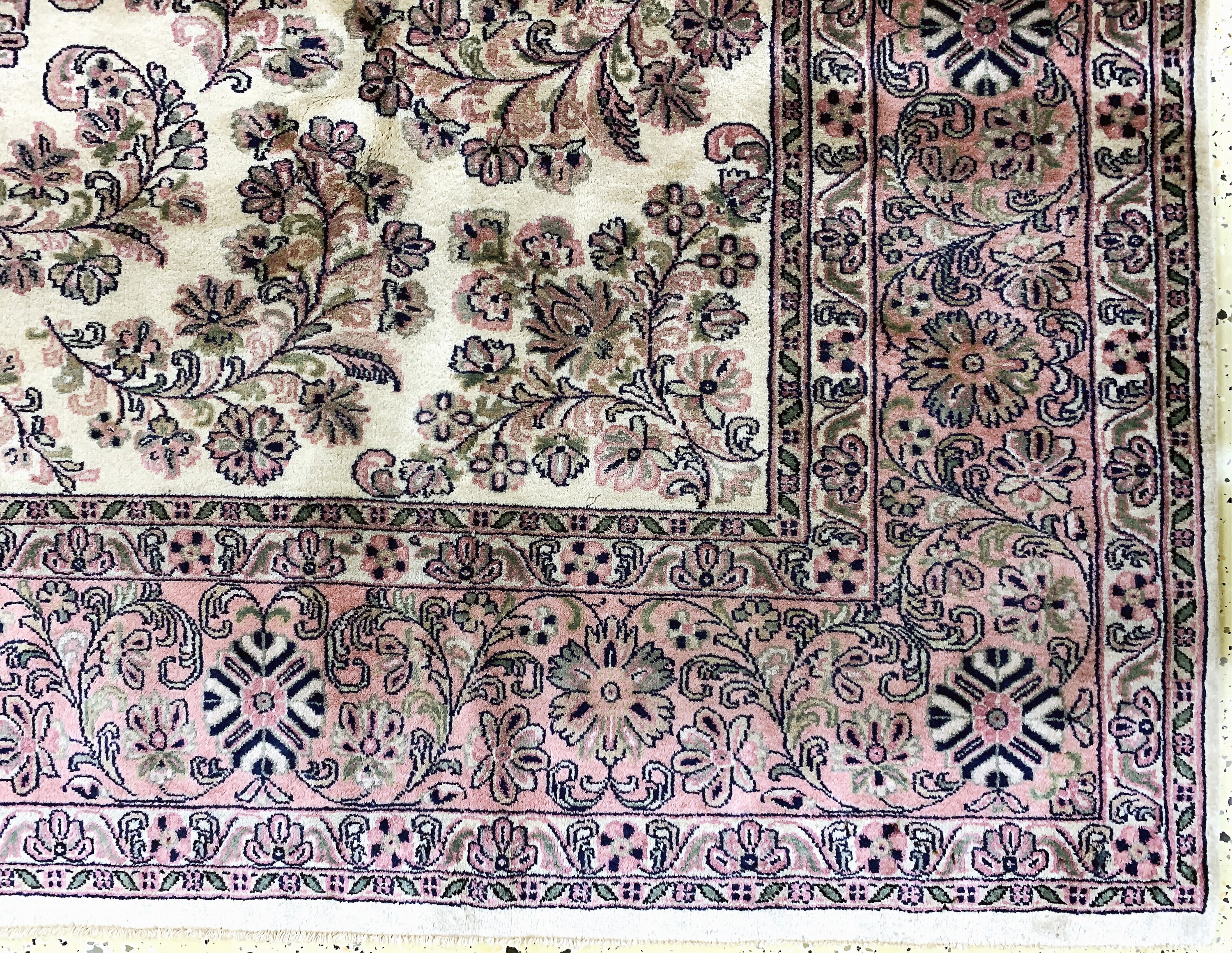 Detail a: Sarogh Kork fein, Indien, Ende 20.Jhd, Korkwolle auf Baumwolle, ca. 288 x 237 cm, EHZ: 1-2