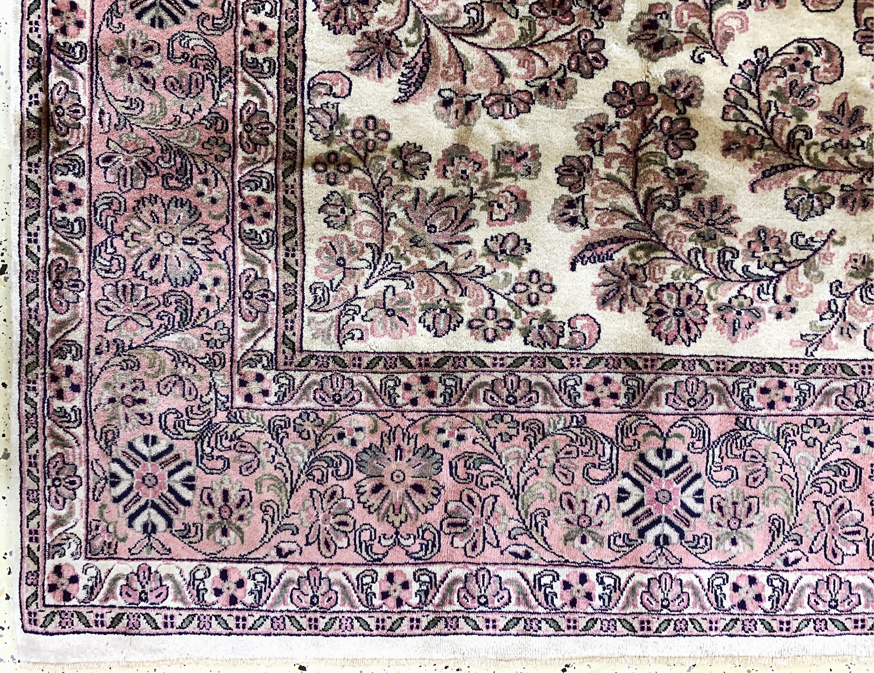 Detail b: Sarogh Kork fein, Indien, Ende 20.Jhd, Korkwolle auf Baumwolle, ca. 288 x 237 cm, EHZ: 1-2