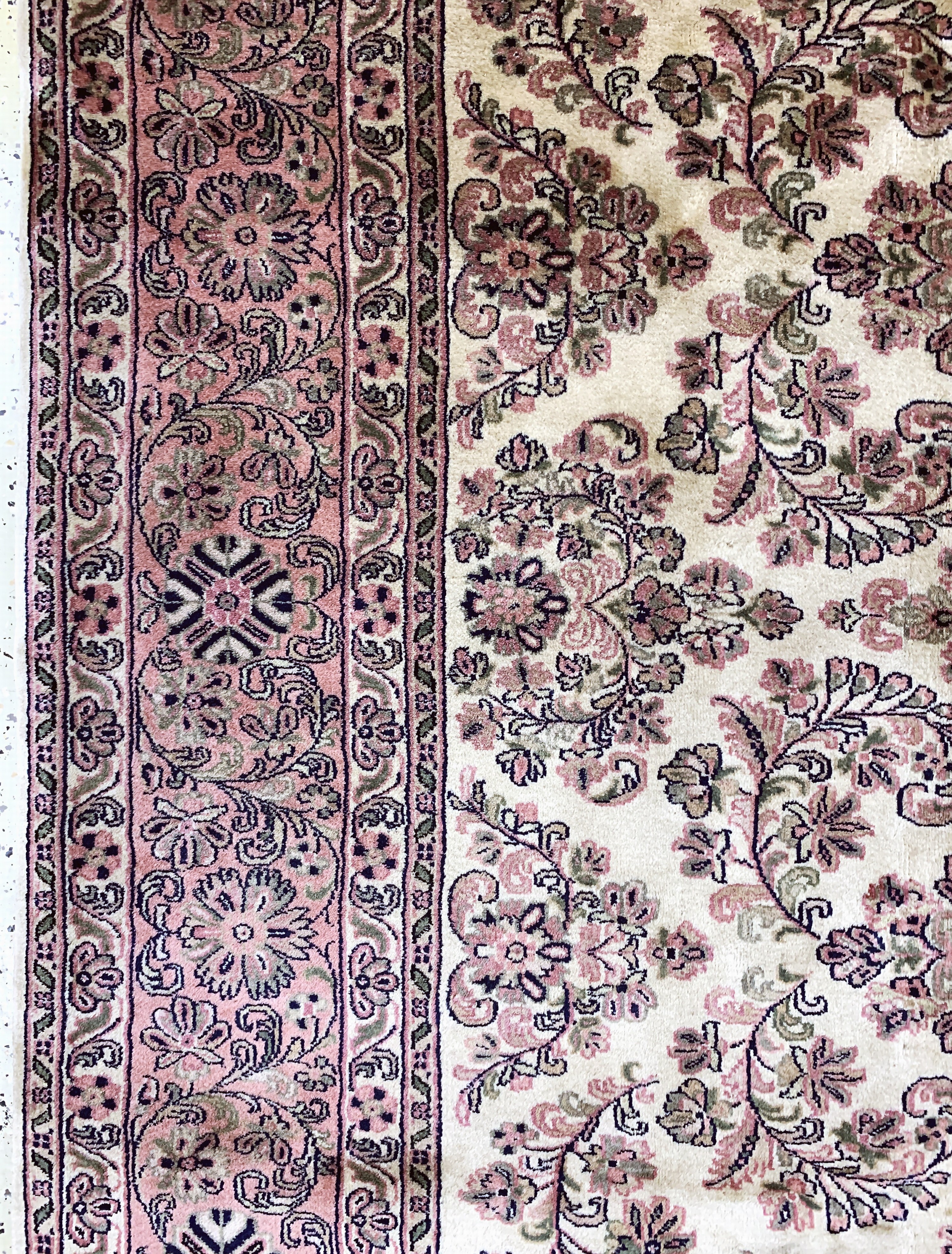 Detail c: Sarogh Kork fein, Indien, Ende 20.Jhd, Korkwolle auf Baumwolle, ca. 288 x 237 cm, EHZ: 1-2