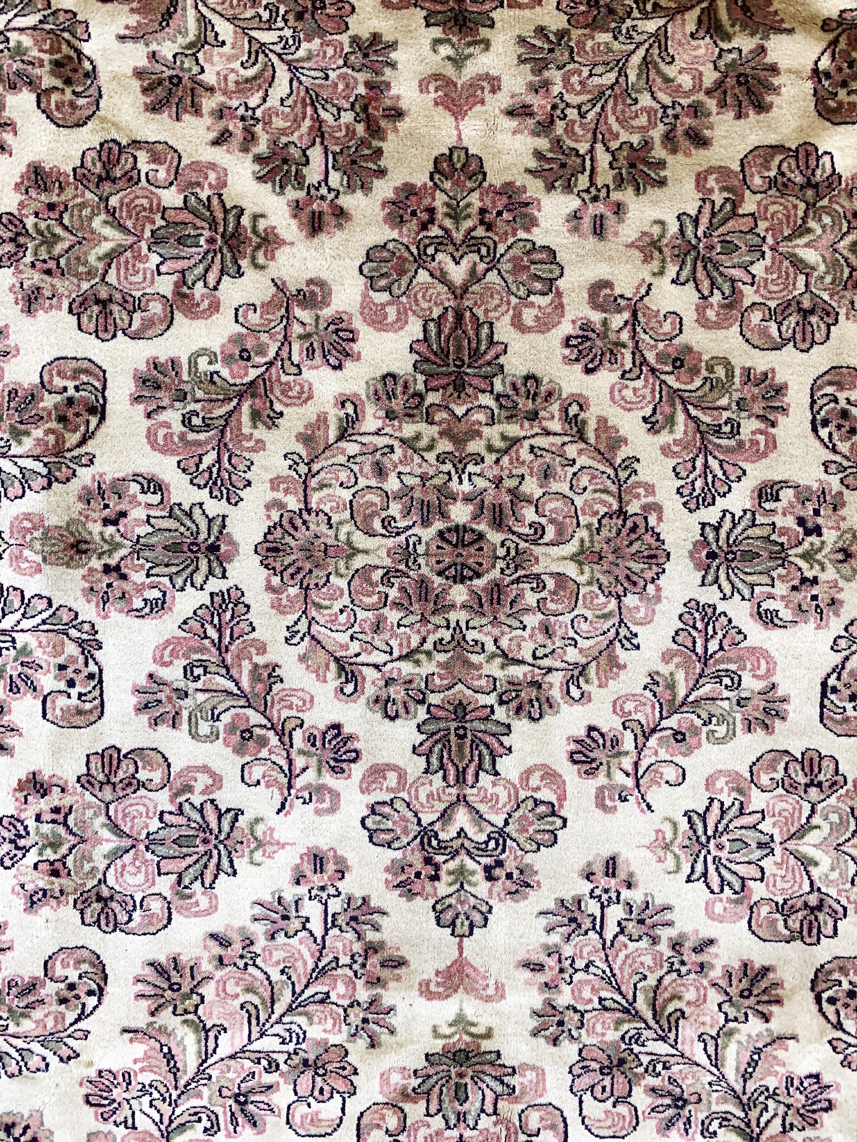 Detail d: Sarogh Kork fein, Indien, Ende 20.Jhd, Korkwolle auf Baumwolle, ca. 288 x 237 cm, EHZ: 1-2