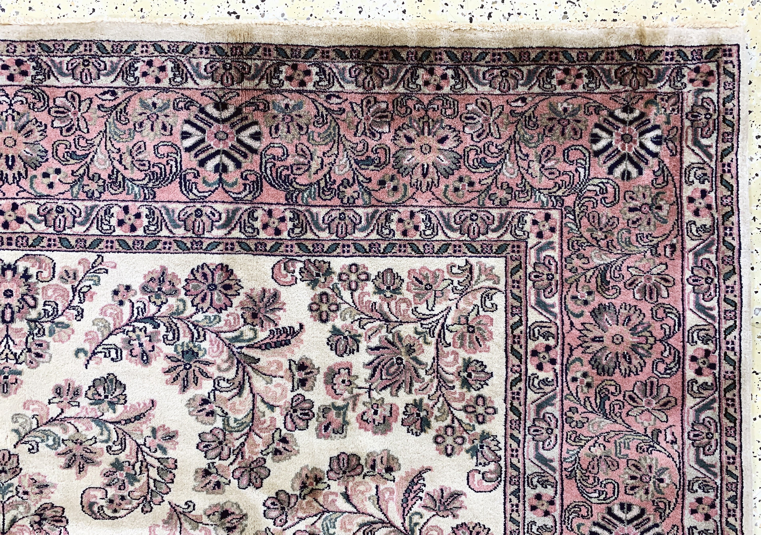 Detail f: Sarogh Kork fein, Indien, Ende 20.Jhd, Korkwolle auf Baumwolle, ca. 288 x 237 cm, EHZ: 1-2
