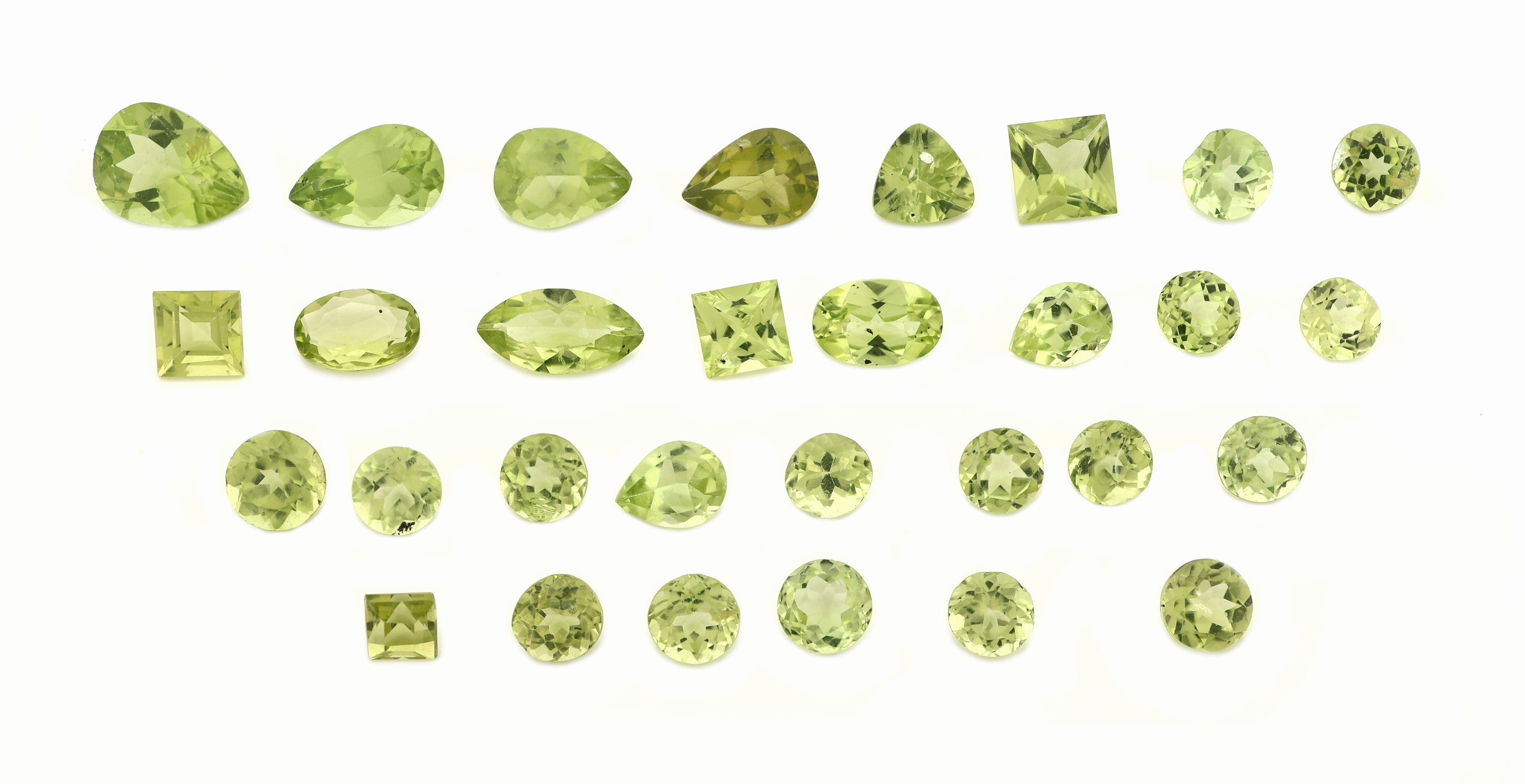 Image 27128692 - Lot lose facett. Peridots zus. ca. 12.95 ct, versch. Schliffformen, Farben und Größen