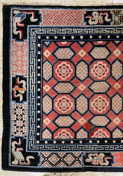 27128629a - Pao Tow antik, China, um 1900, Wolle auf Baumwolle, ca. 206 x 135 cm, EHZ: ...