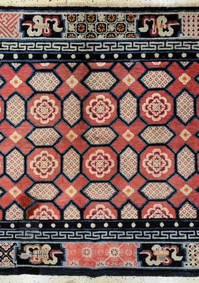 27128629b - Pao Tow antik, China, um 1900, Wolle auf Baumwolle, ca. 206 x 135 cm, EHZ: ...