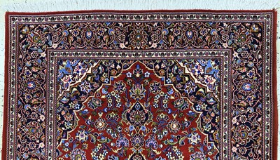 27128631a - Kashan cork, Persia, late 20th century, corkwool on cotton, approx. 213 x 140 cm, ...